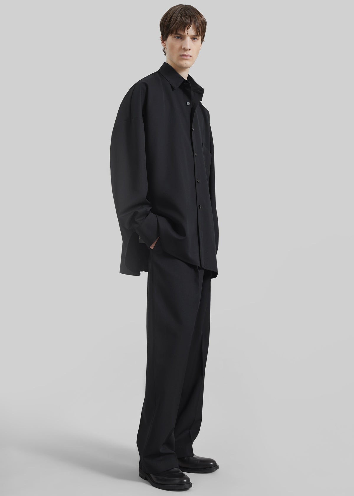 Milton Wool-Blend Shirt - Black - 6