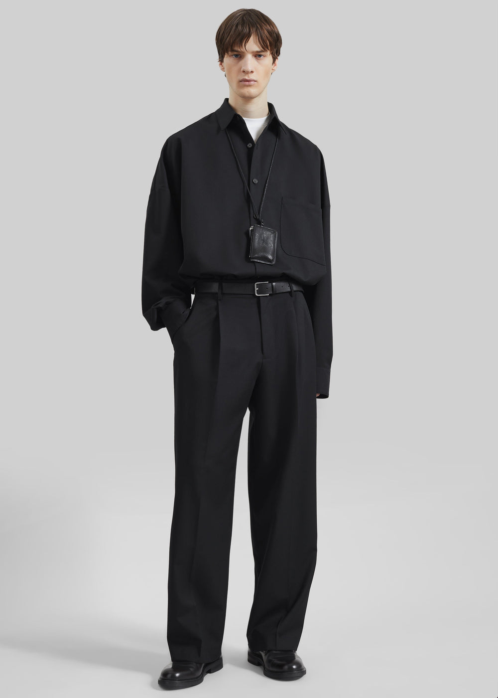 Milton Wool-Blend Shirt - Black