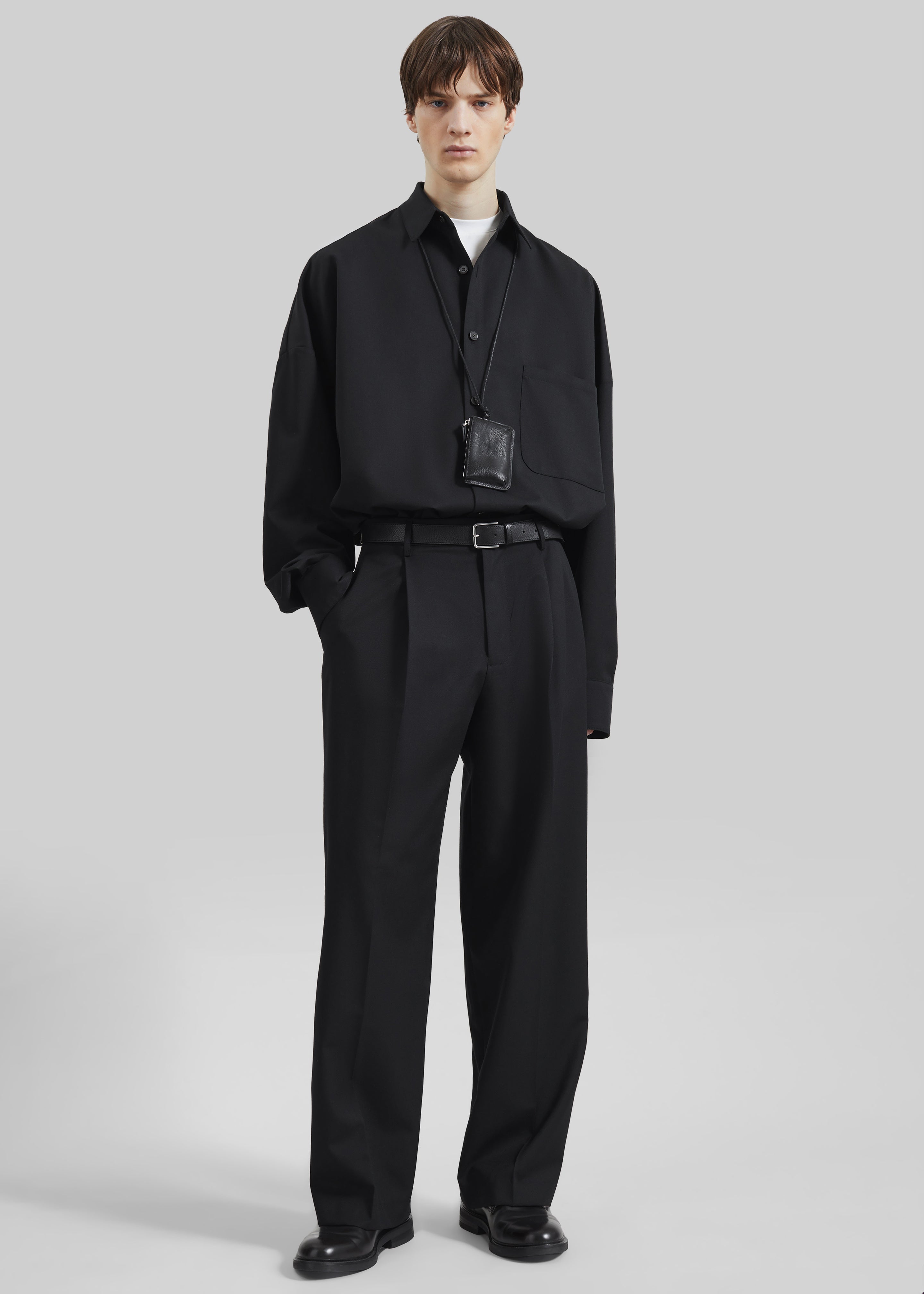 Milton Wool-Blend Shirt - Black - 1