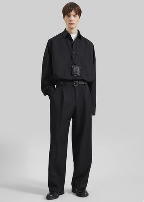 Milton Wool-Blend Shirt - Black