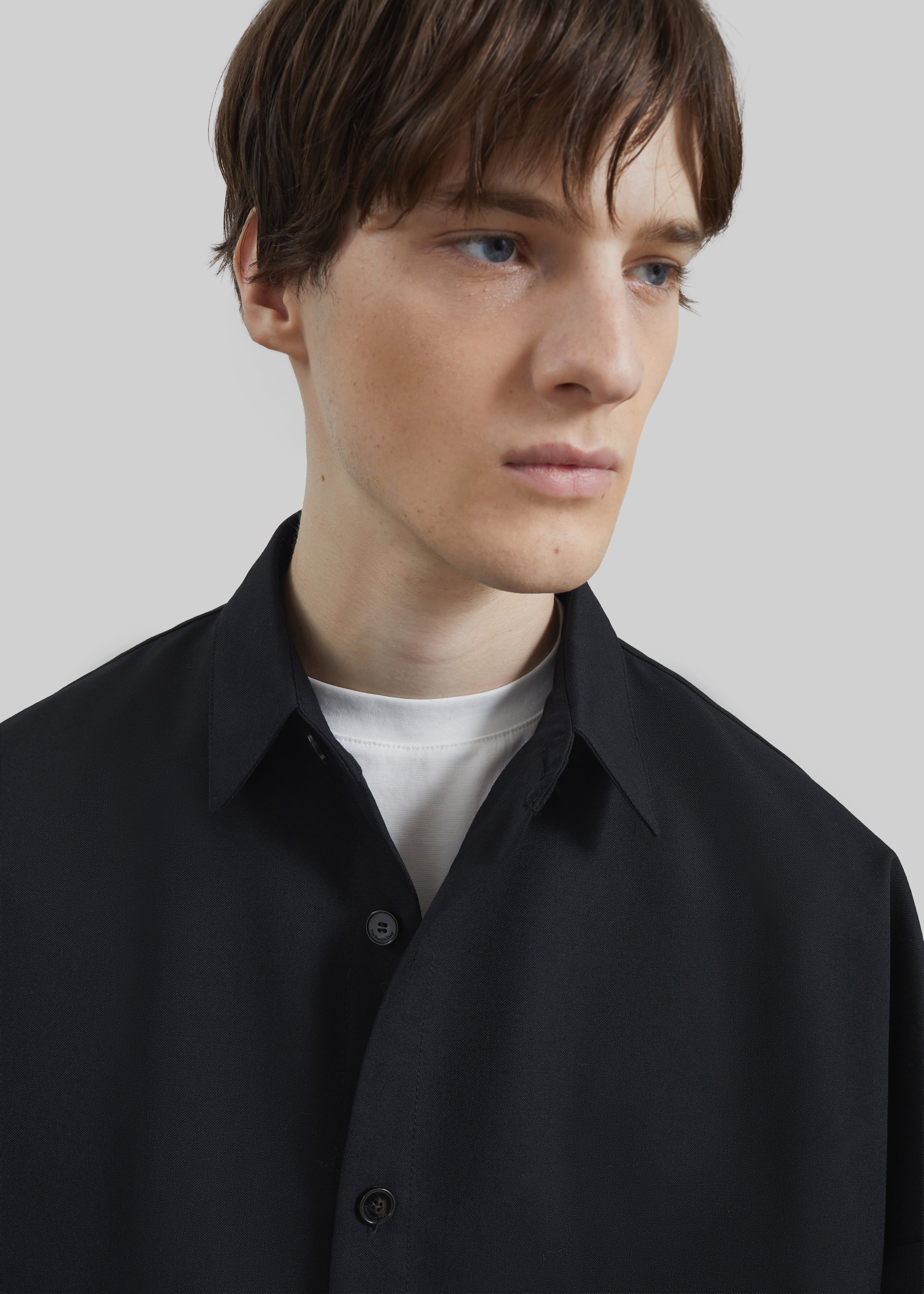 Milton Wool-Blend Shirt - Black - 4
