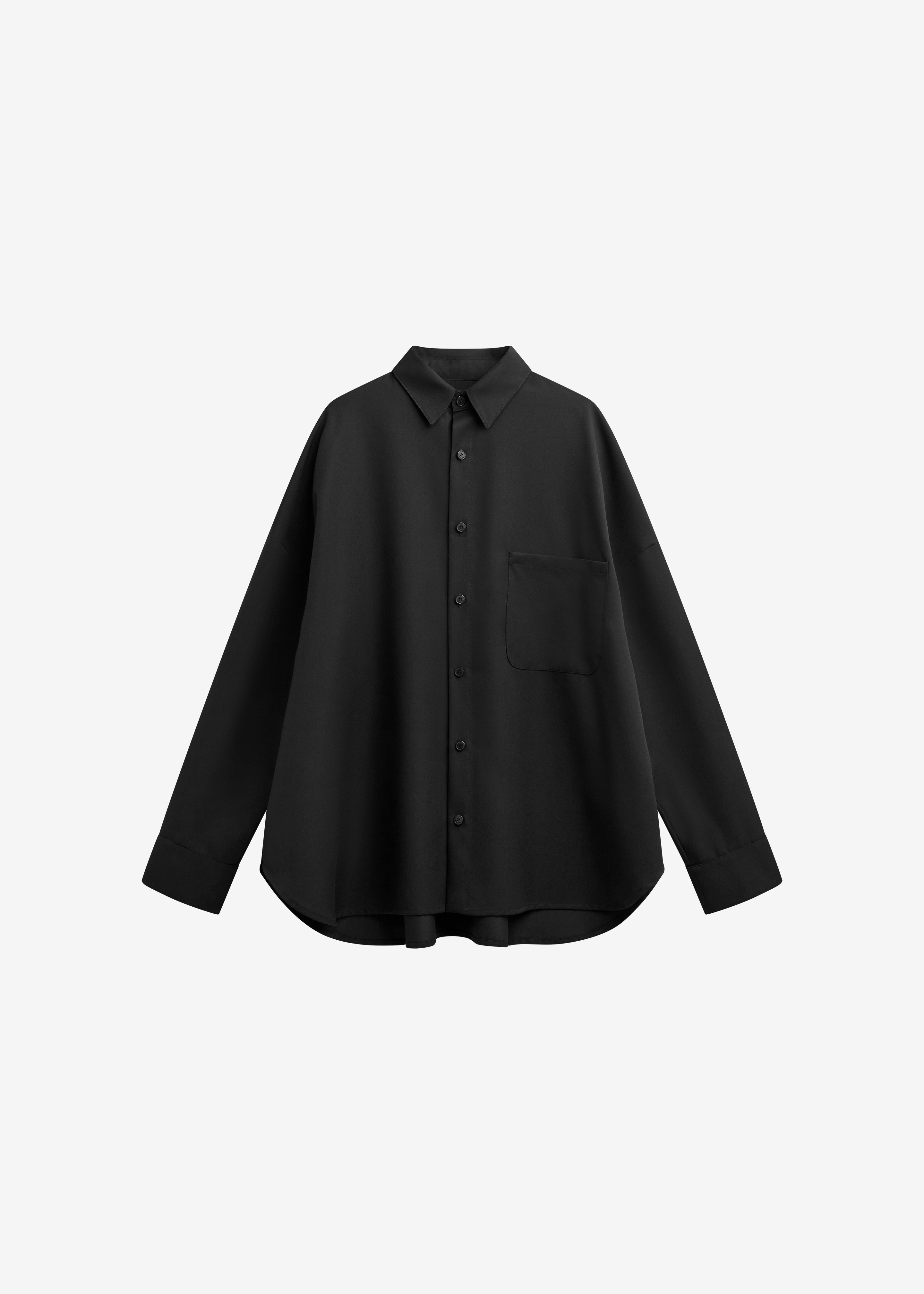 Milton Wool-Blend Shirt - Black - 8