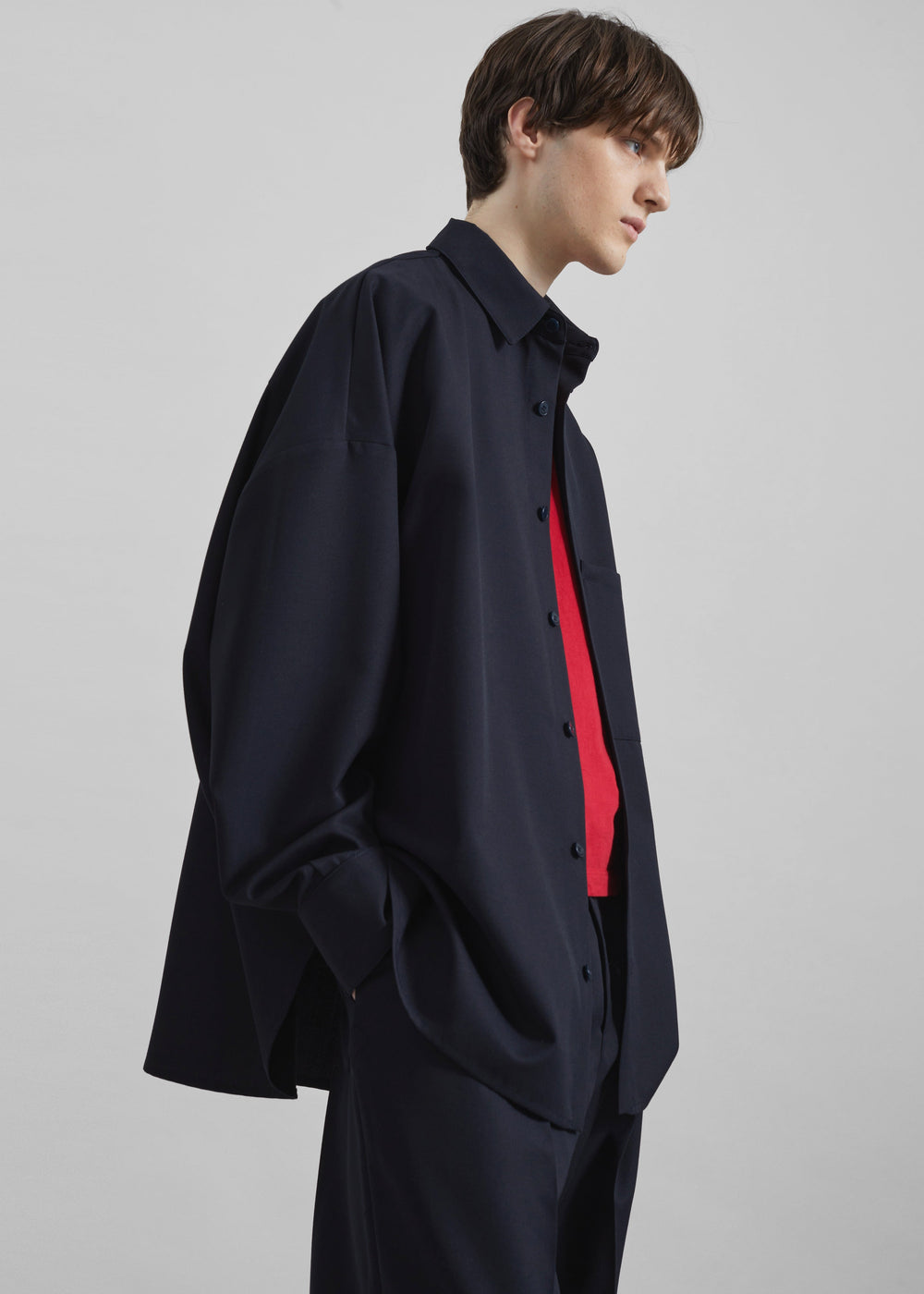 Milton Wool-Blend Shirt - Dark Navy - 1