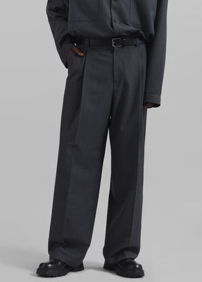 Milton Wool Blend Trousers - Dark Grey