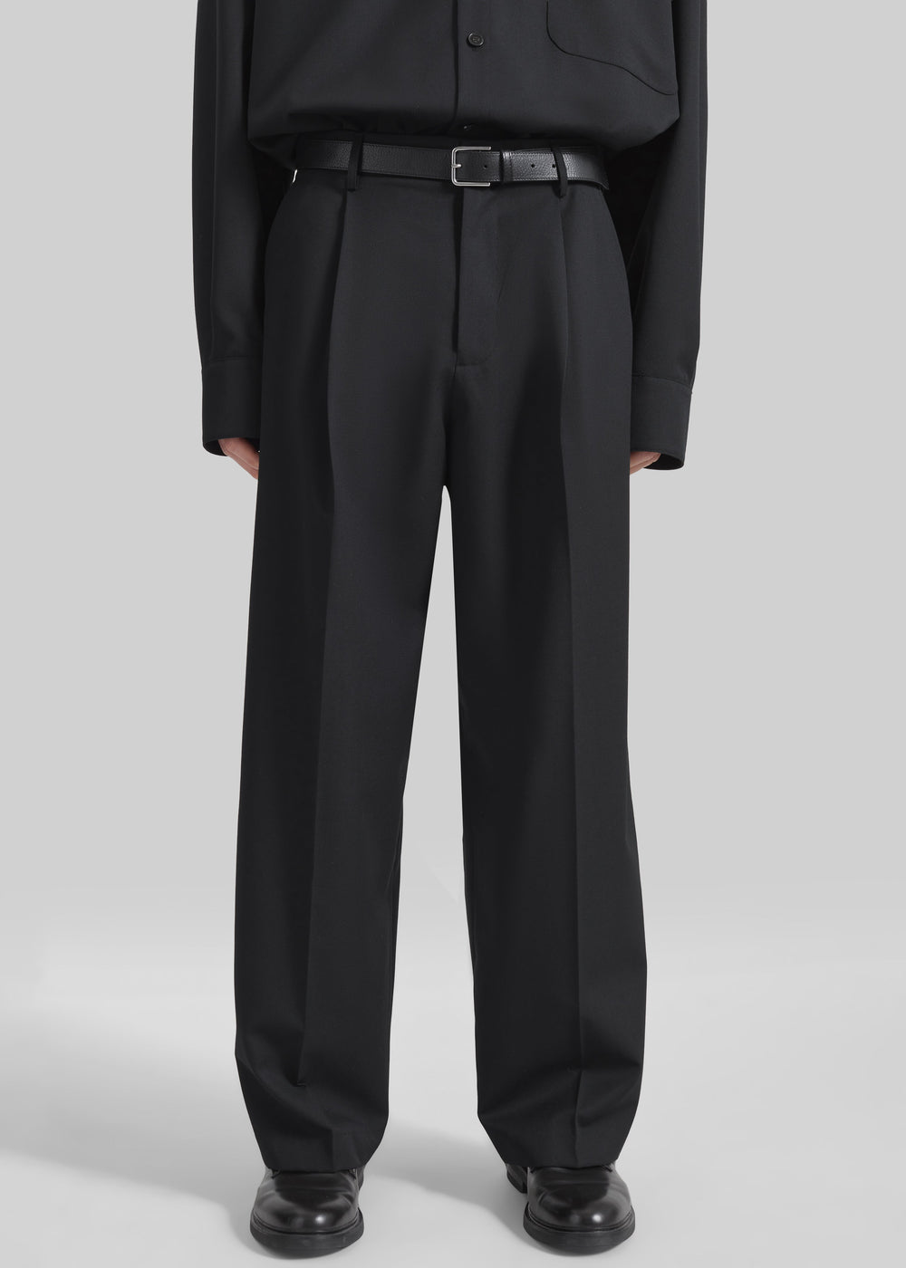 Milton Wool-Blend Trousers - Black - 1