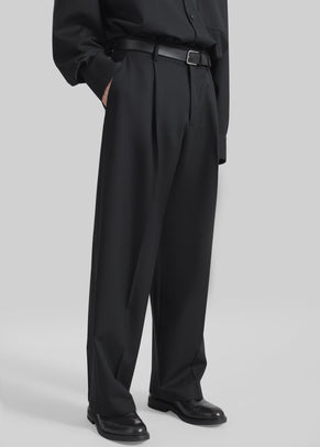 Milton Wool-Blend Trousers - Black