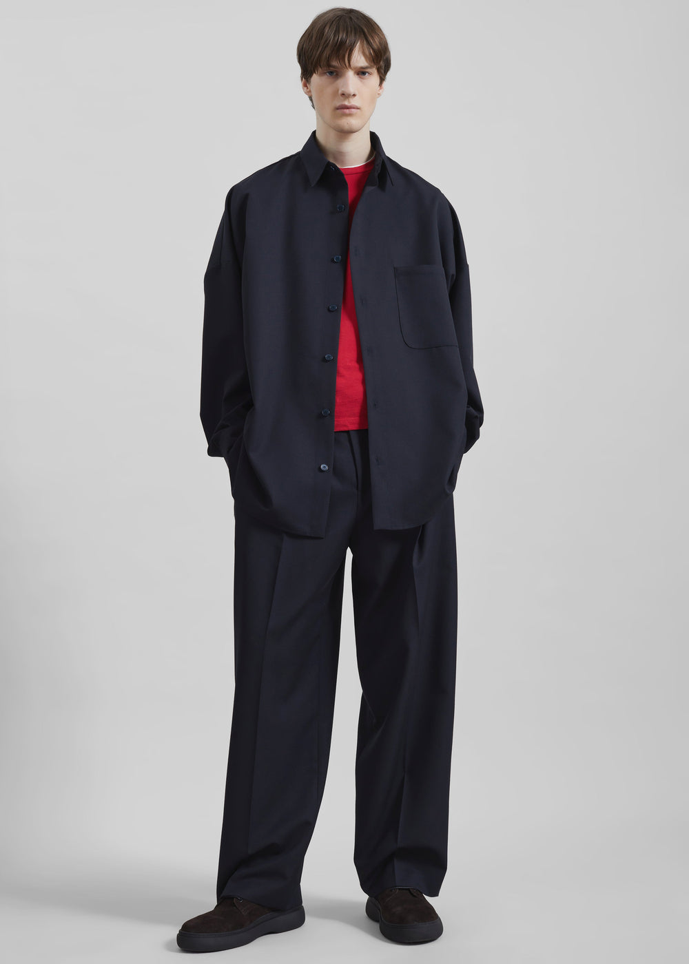 Milton Wool-Blend Trousers - Dark Navy