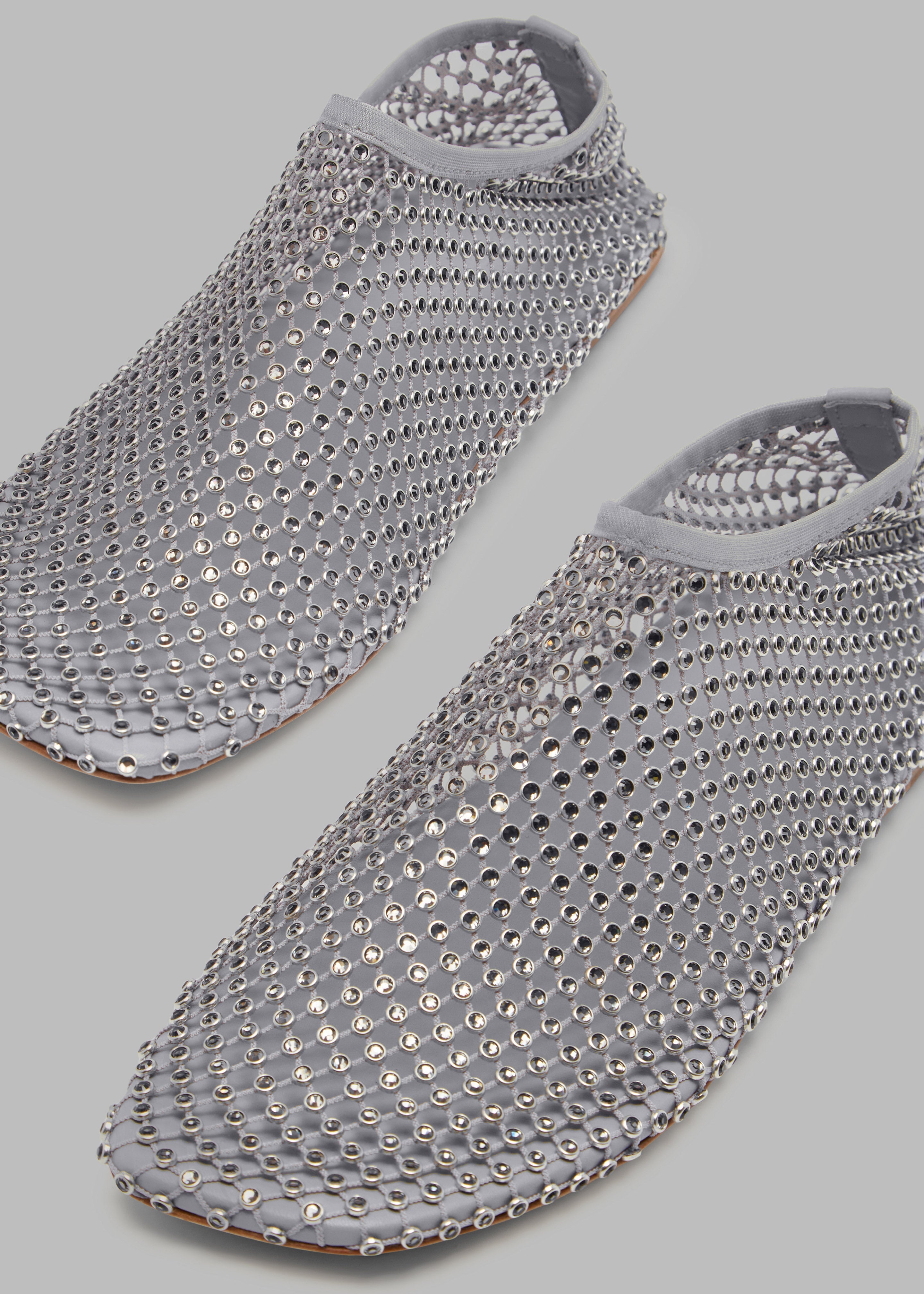 Christopher Esber Minette Crystal Flats - Slate Grey - 3