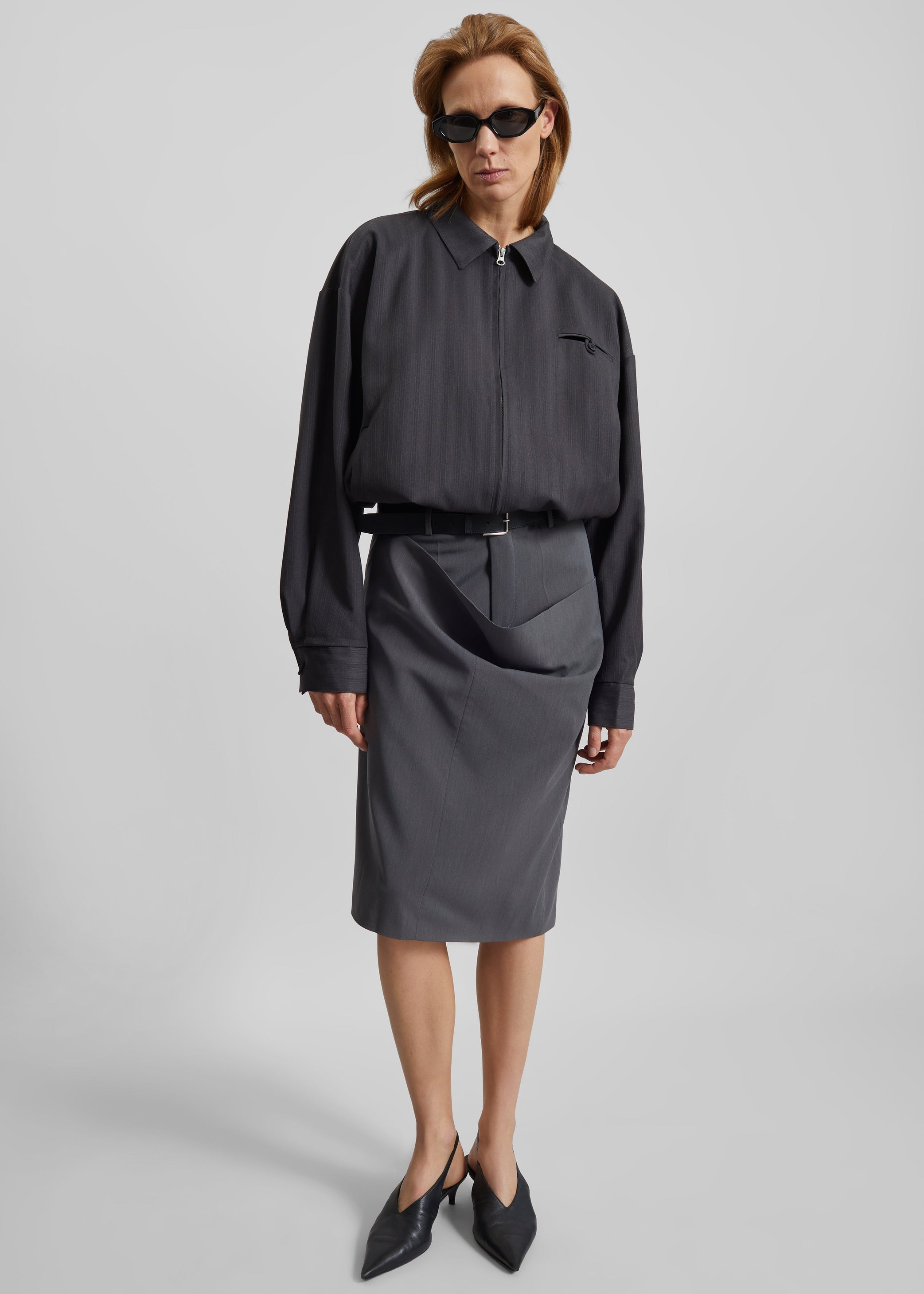 Shop the look image for Bettter Draped Side Skirt - Grey