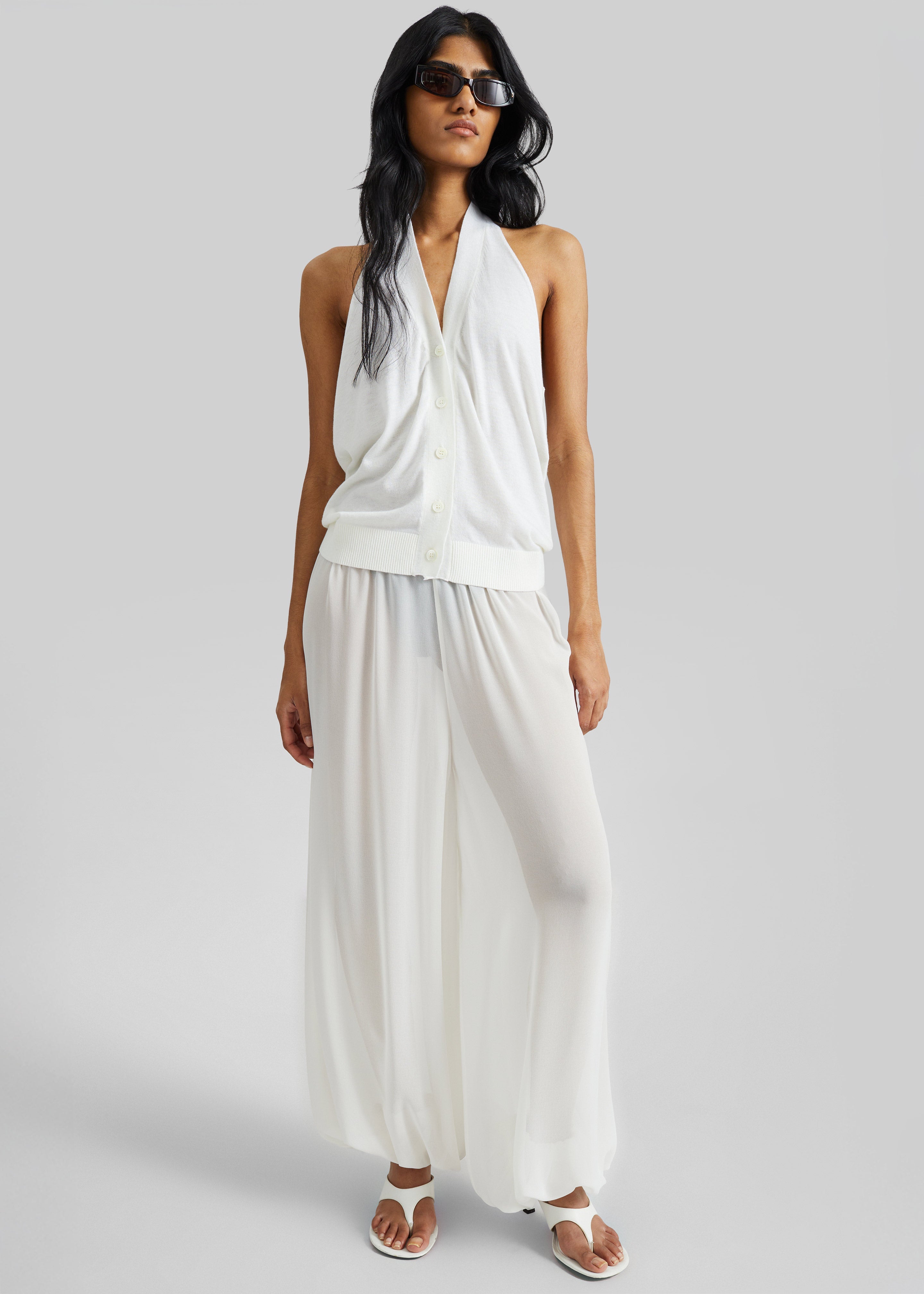 Mio Sheer Balloon Pants - White - 6