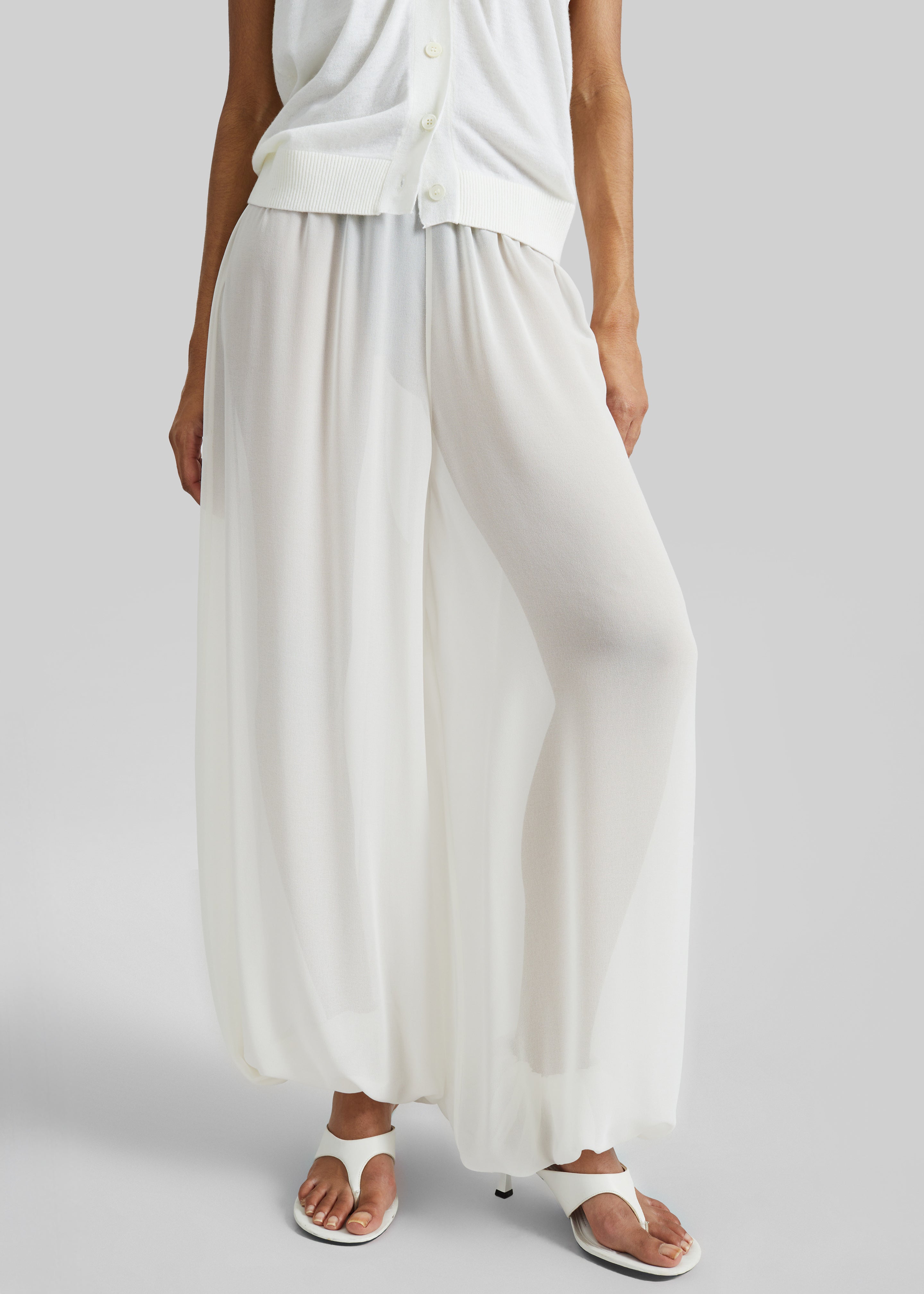 Mio Sheer Balloon Pants - White - 2