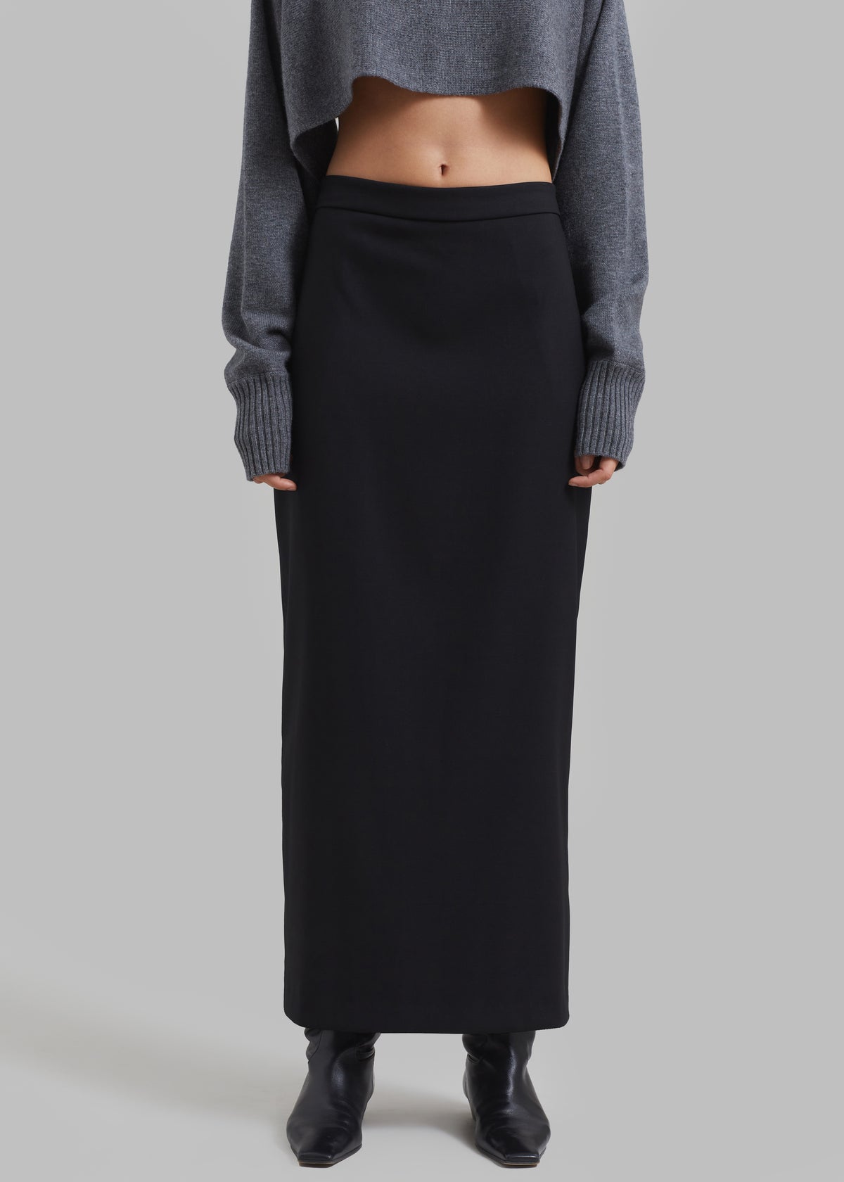 Miranda Long Pencil Skirt - Black - 5