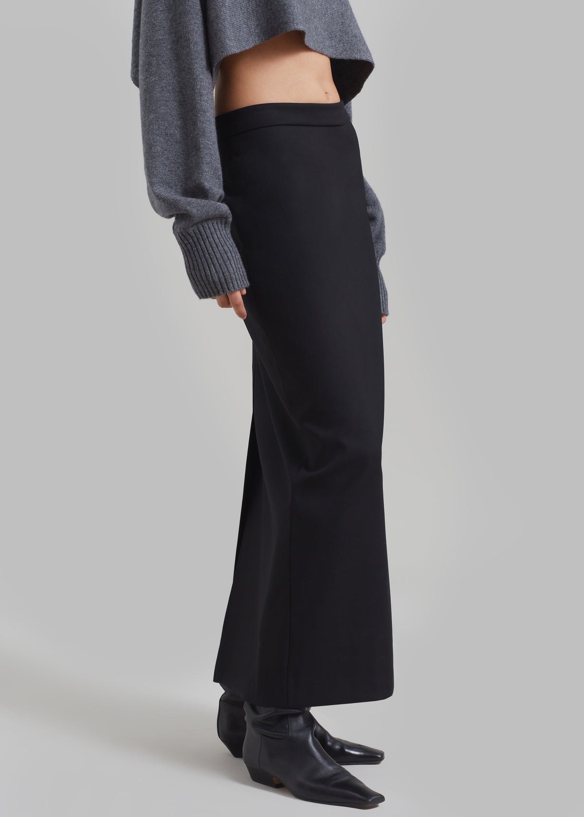 Miranda Long Pencil Skirt - Black - 1