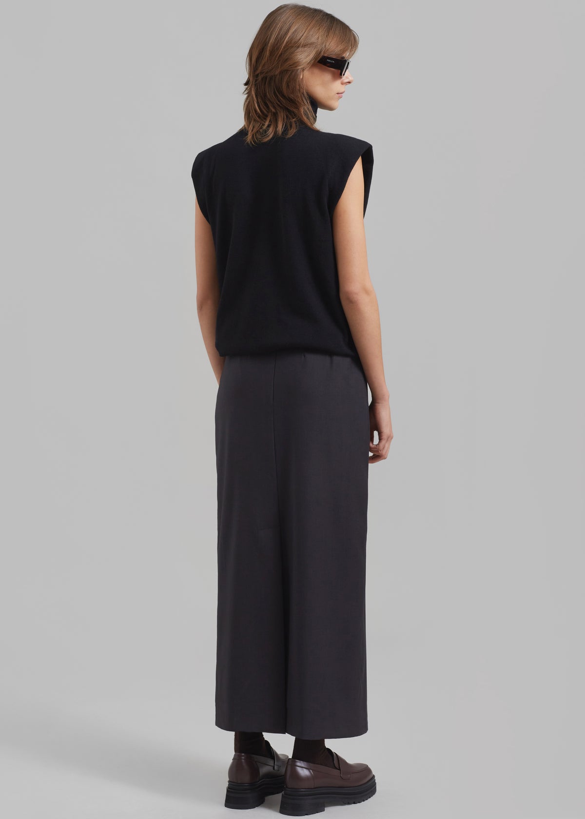 Miranda Long Pencil Skirt - Charcoal - 7
