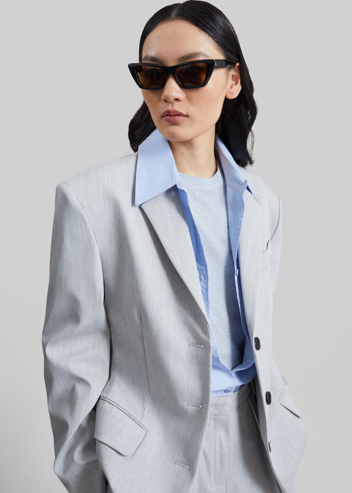 Mirbel Cinched Blazer - Light Grey - 3