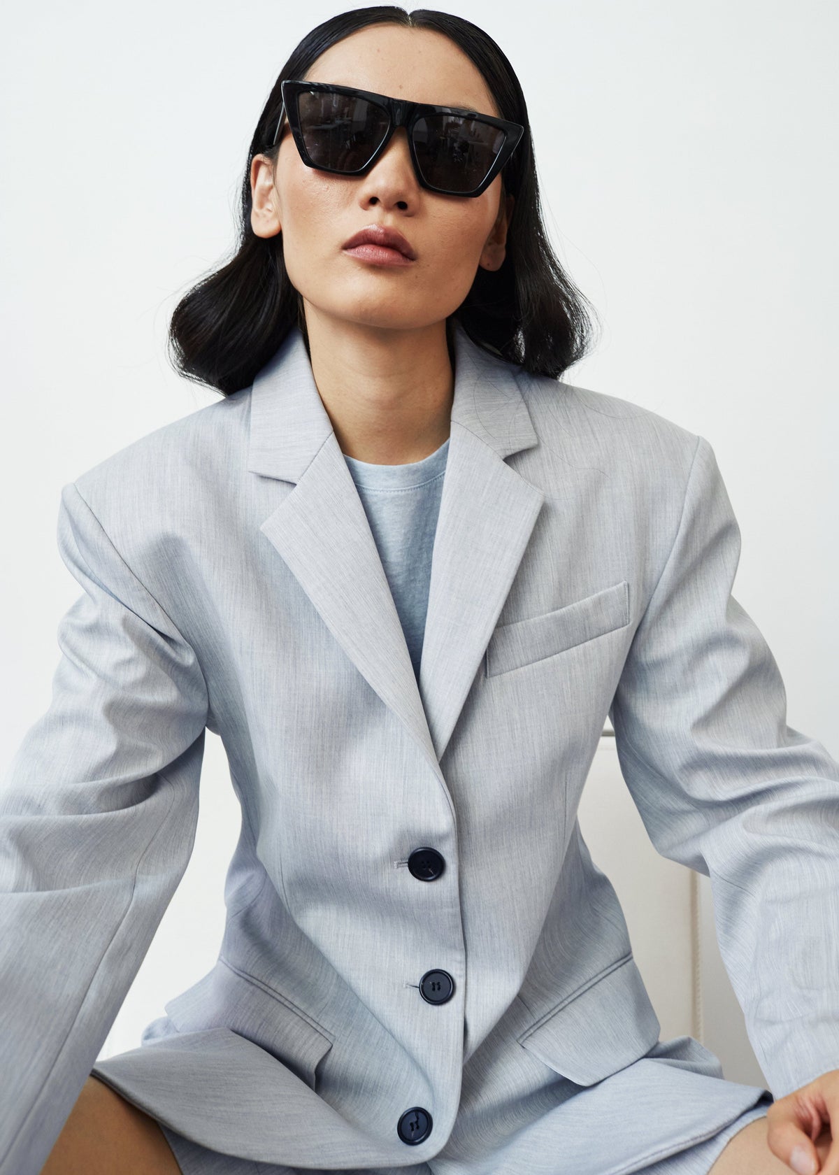 Mirbel Cinched Blazer - Light Grey - 4