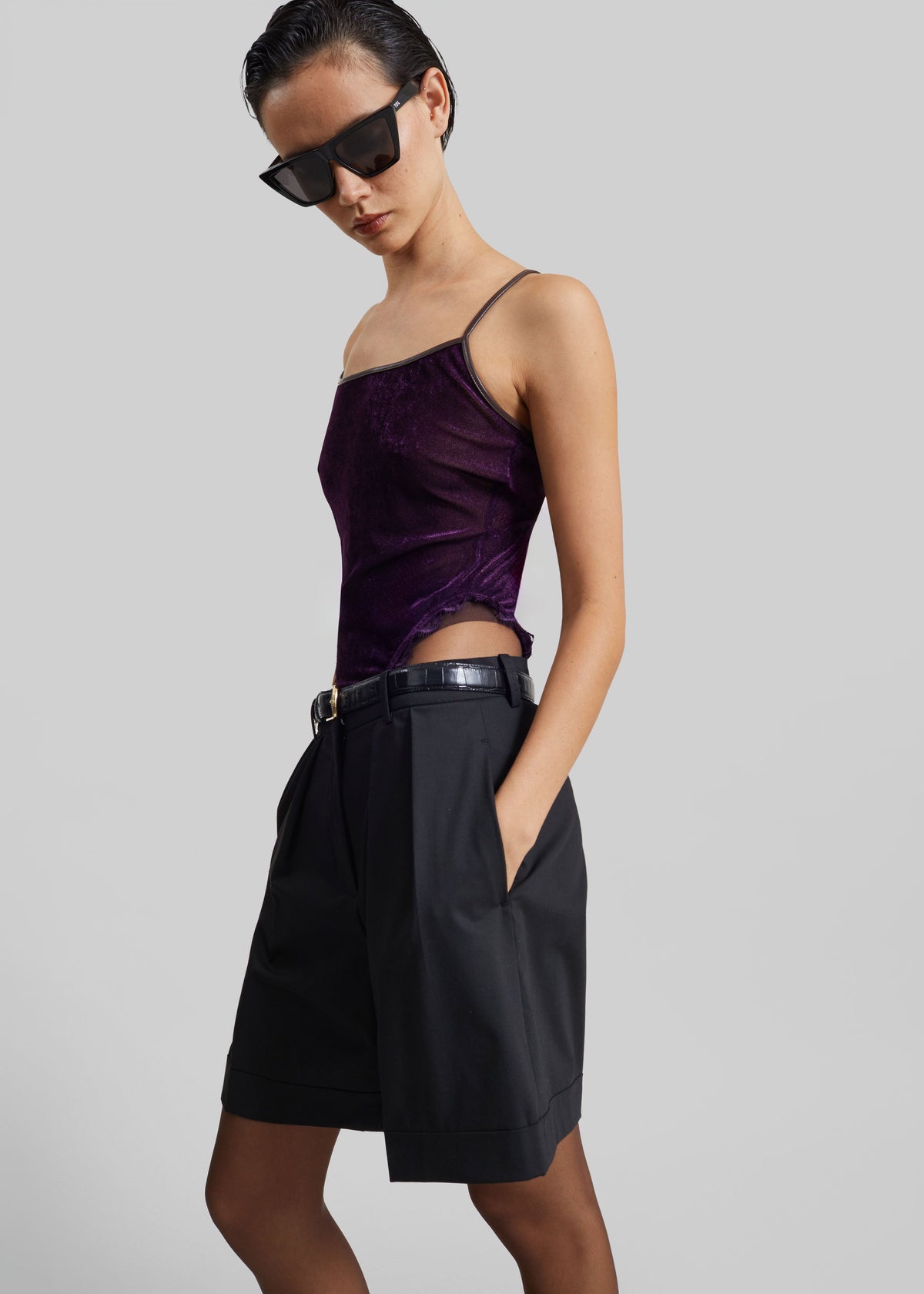 Mirbel Pleated Shorts - Black