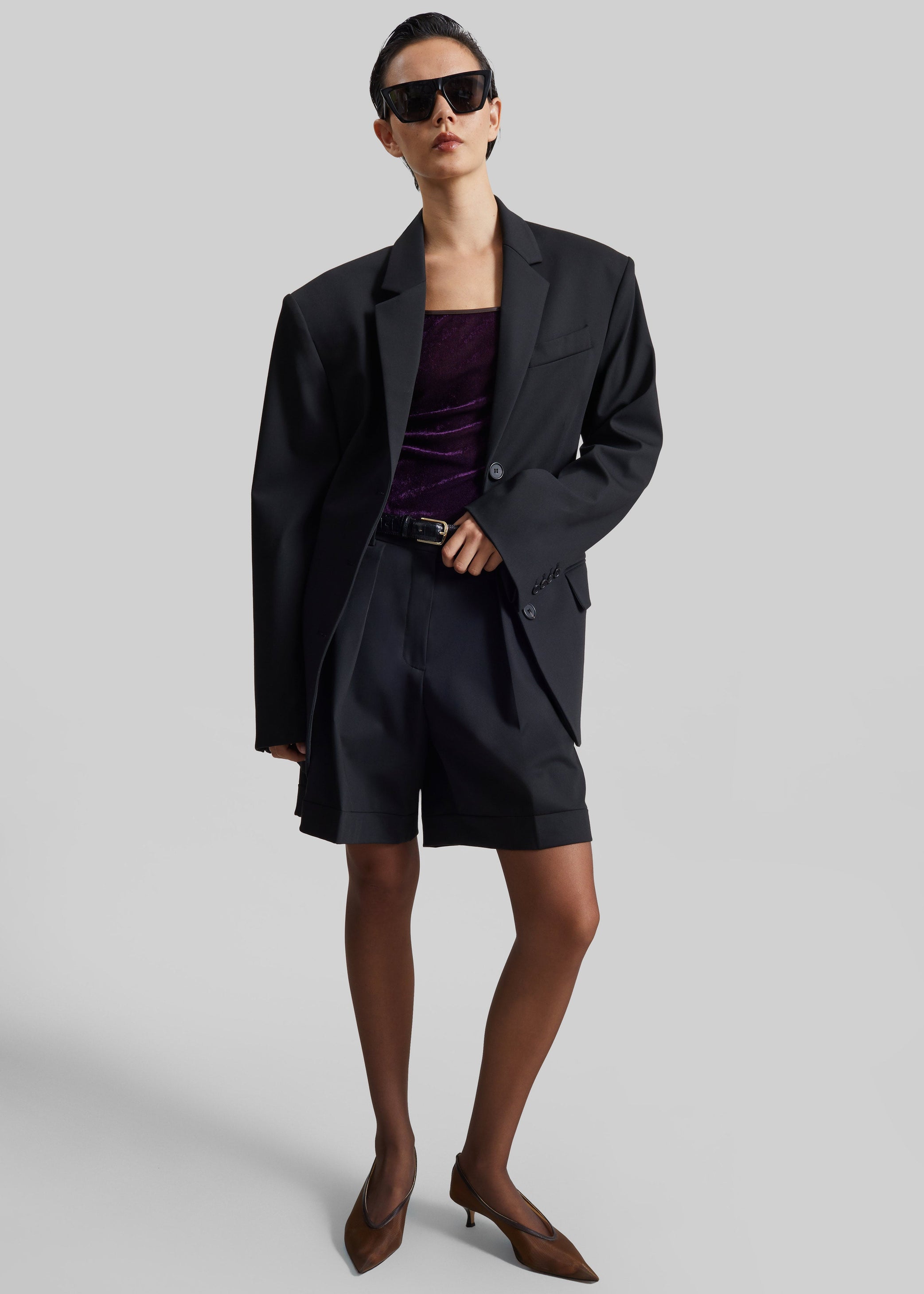Shop the look image for Mirbel Pleated Shorts - Black