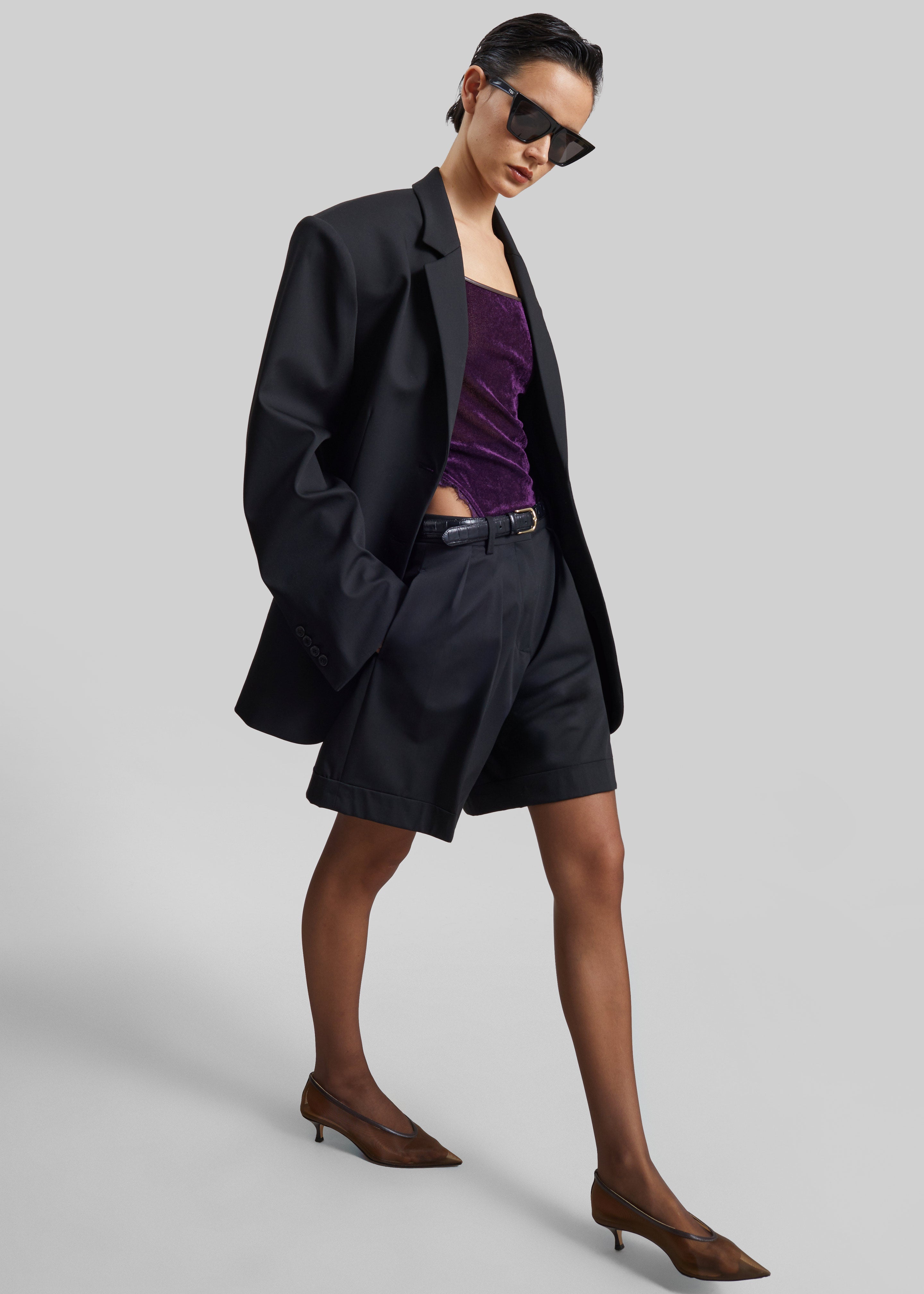 Mirbel Pleated Shorts - Black
