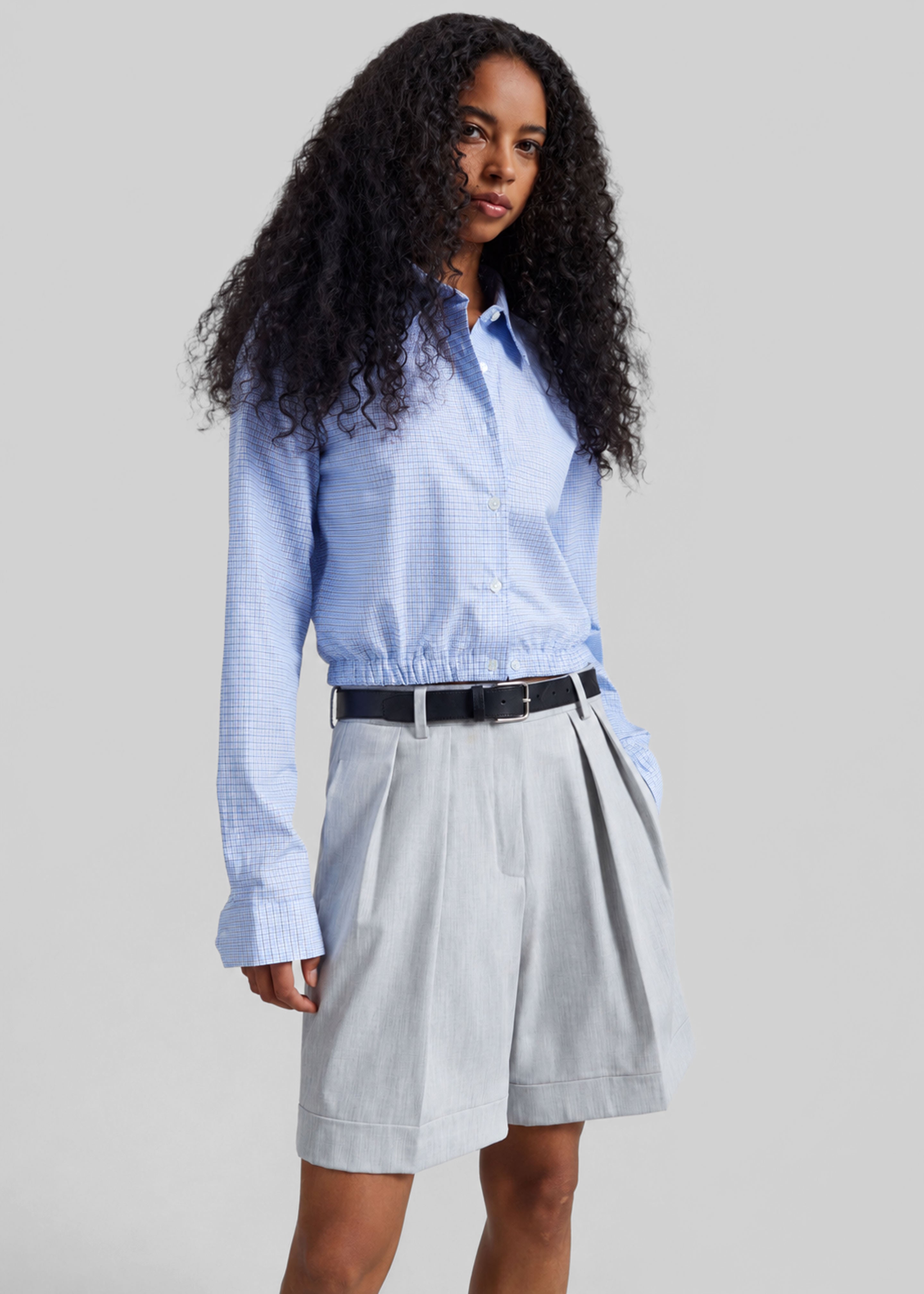Mirbel Pleated Shorts - Light Grey - 6