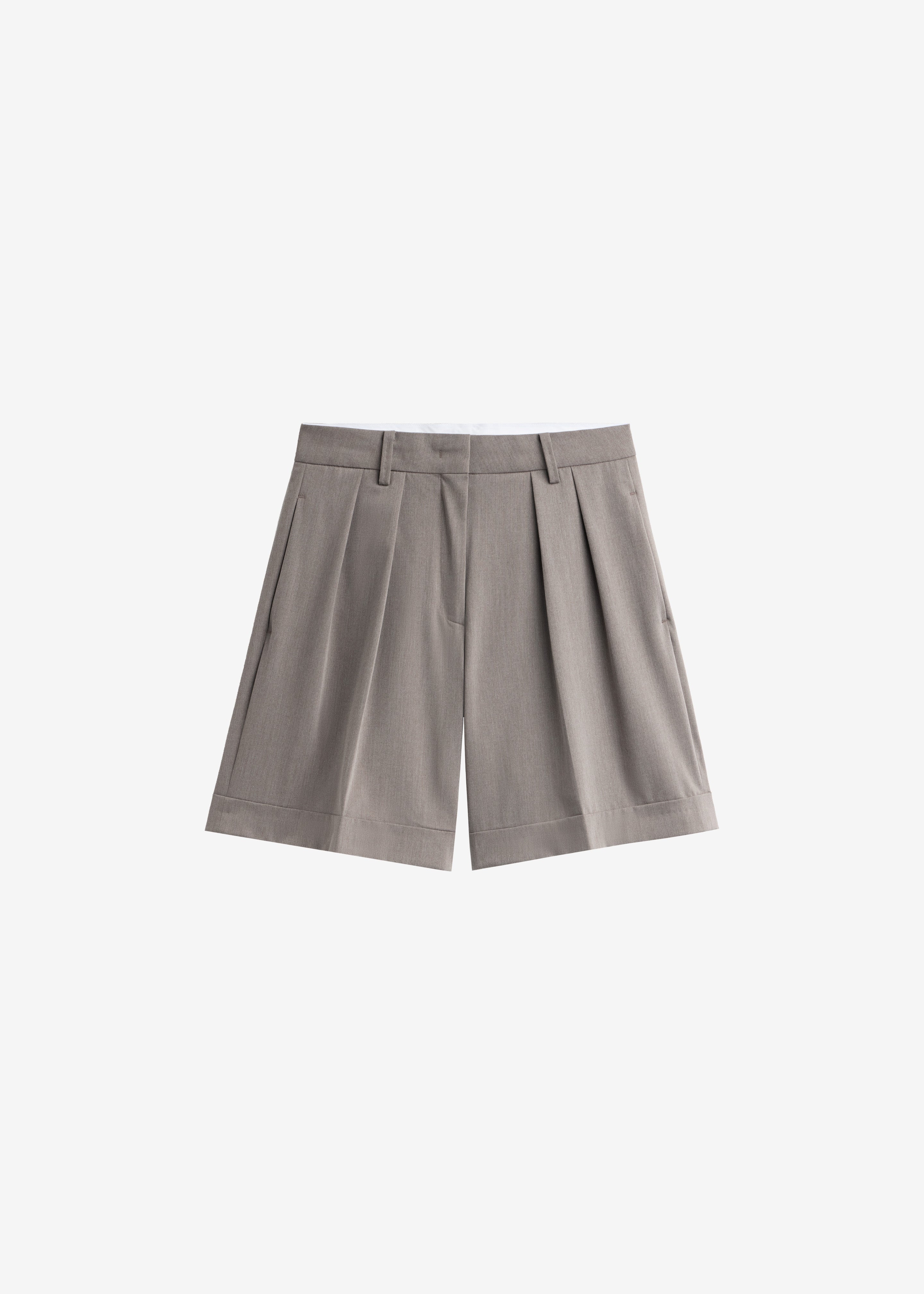Mirbel Pleated Shorts - Taupe - 12