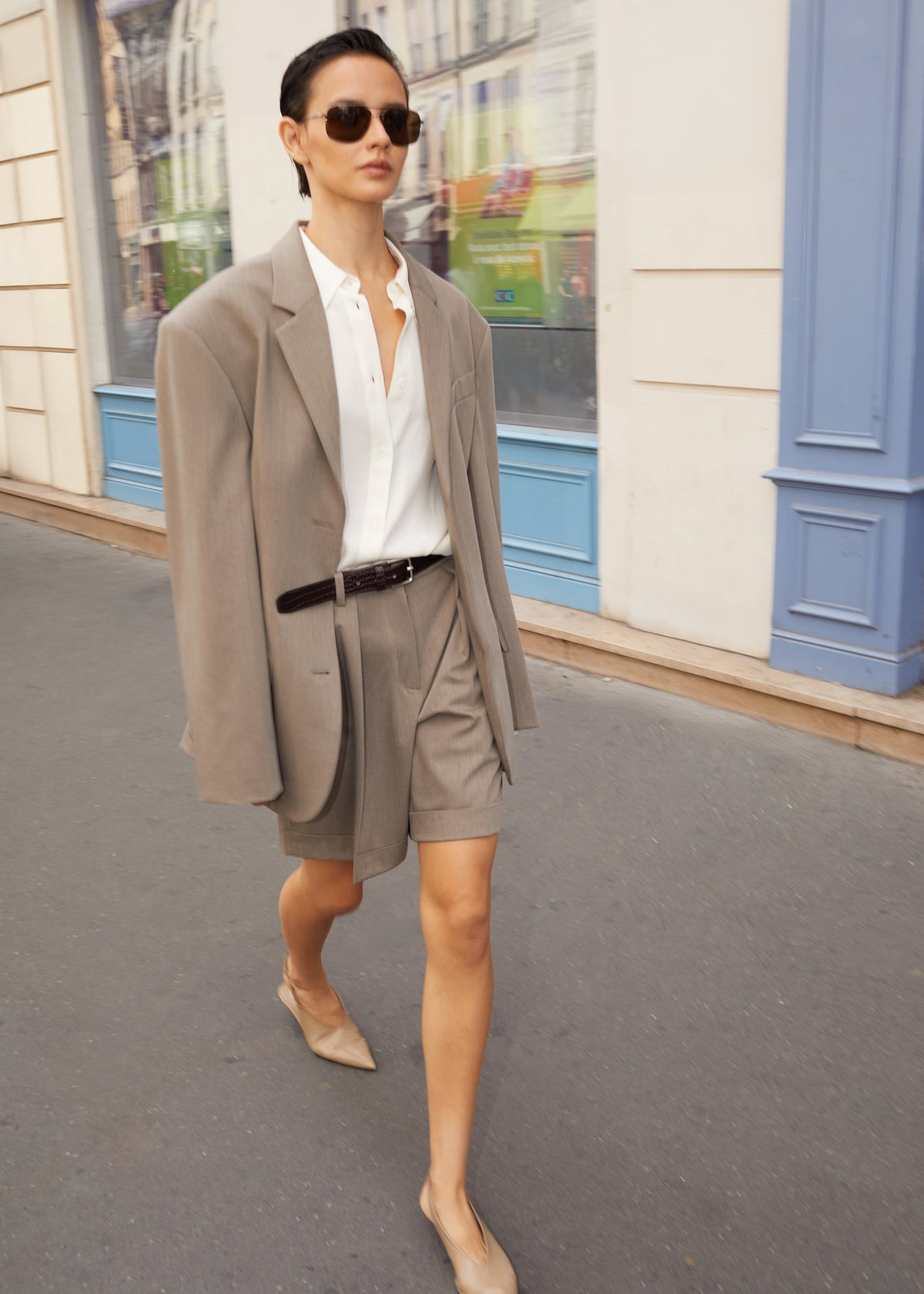 Mirbel Pleated Shorts - Taupe - 3