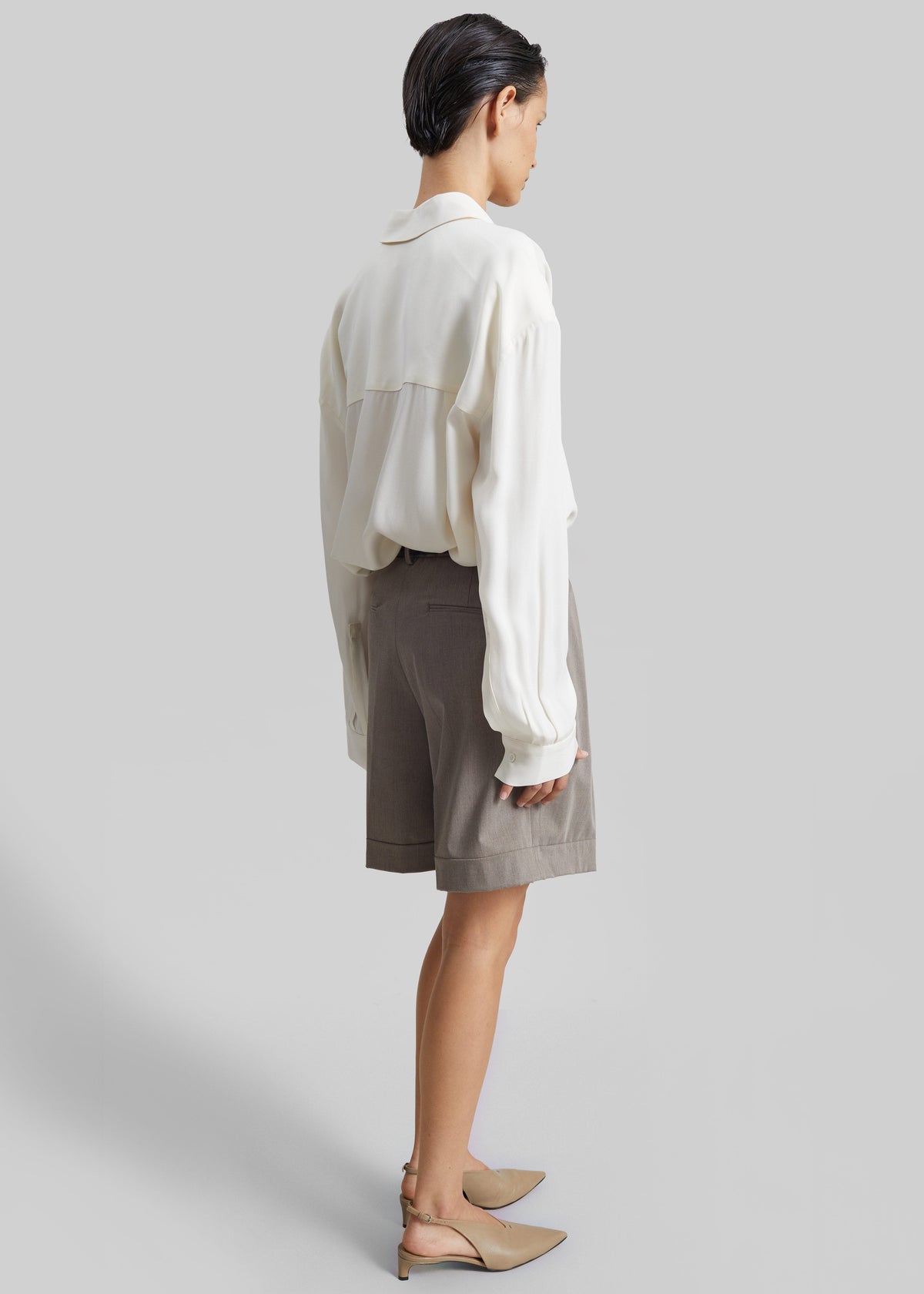 Mirbel Pleated Shorts - Taupe - 11