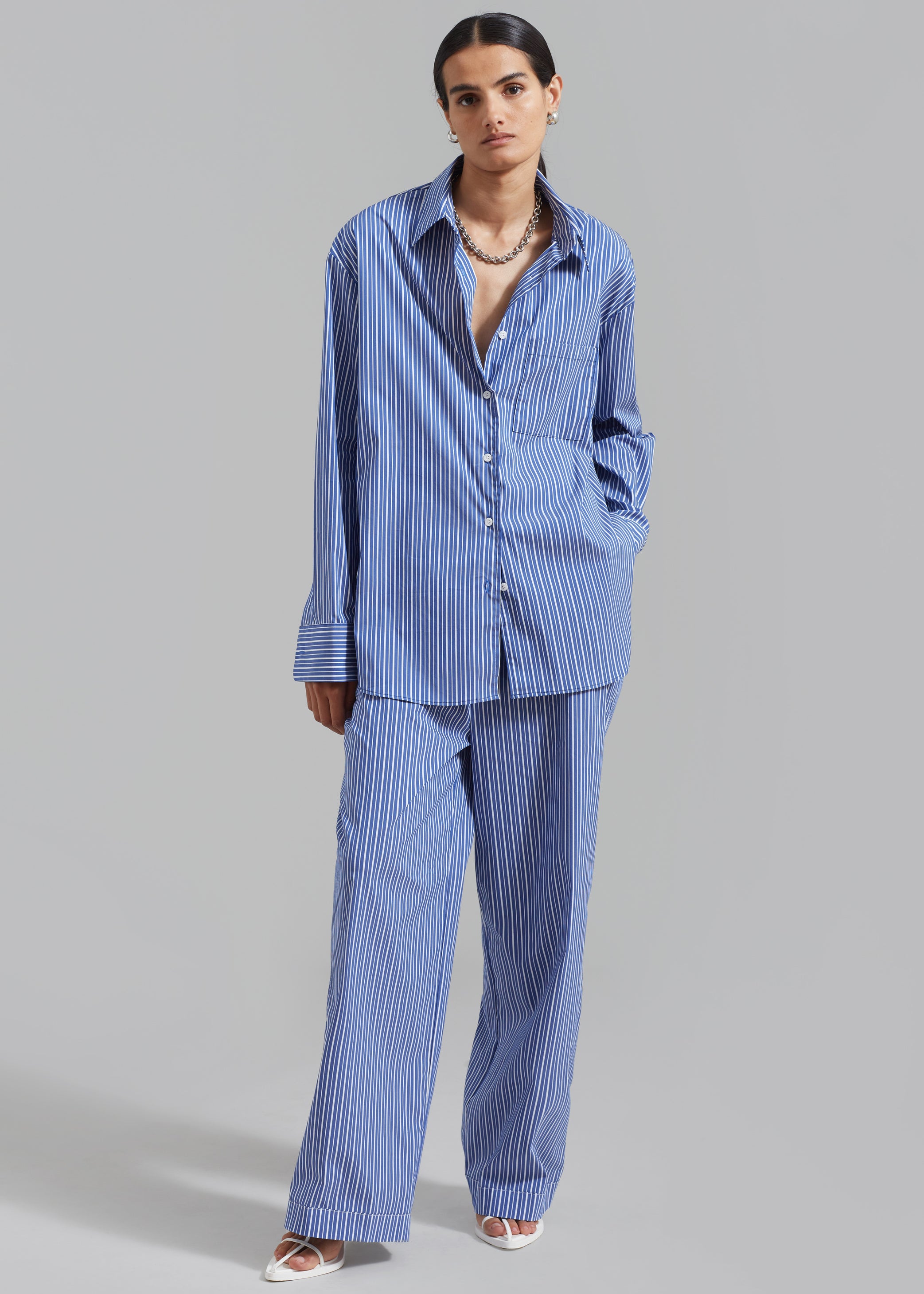 Shop the look image for Mirca Elastic Pants - Blue Multi Stripe