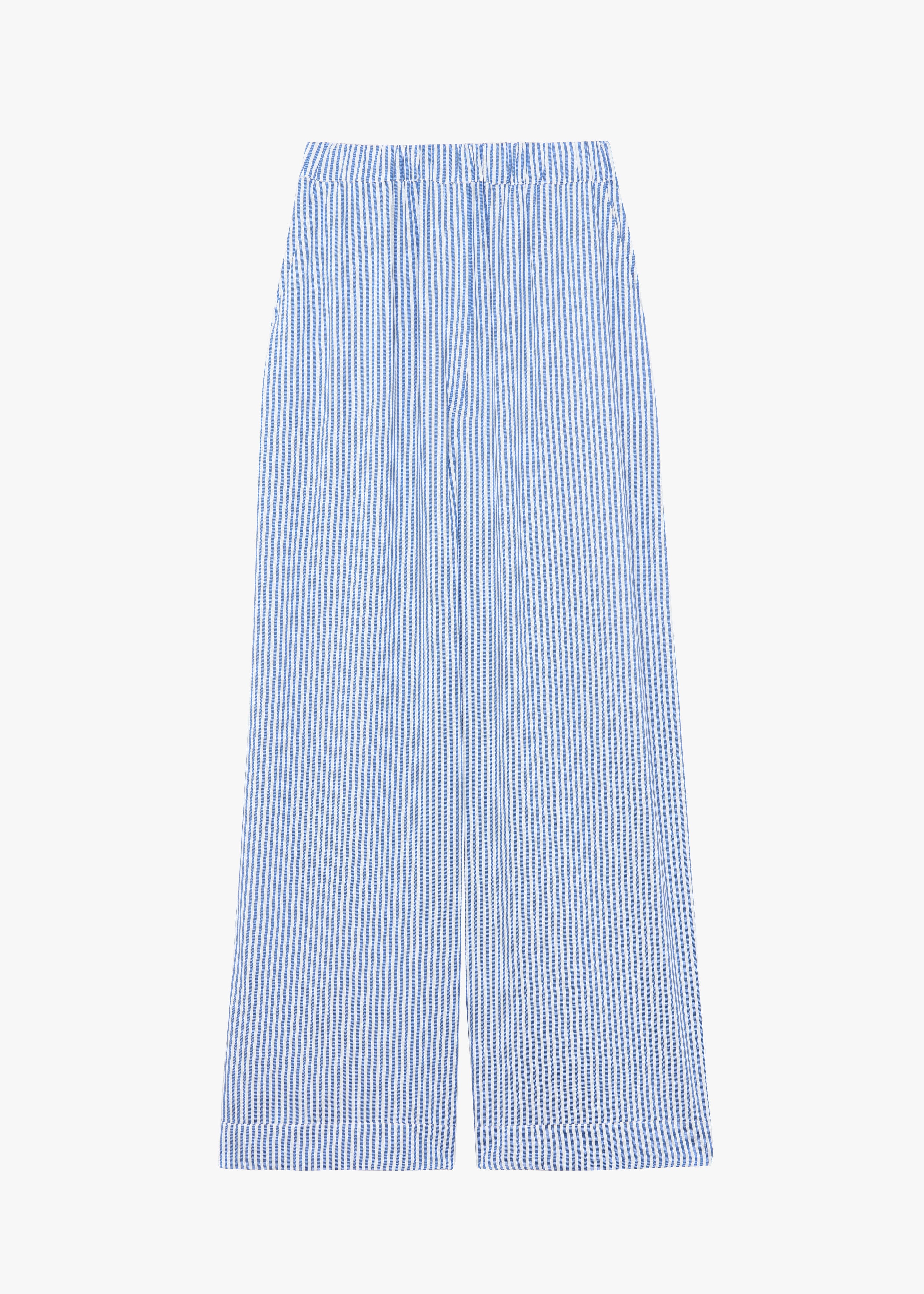Mirca Fluid Elastic Pants - White/Blue Stripe - 8