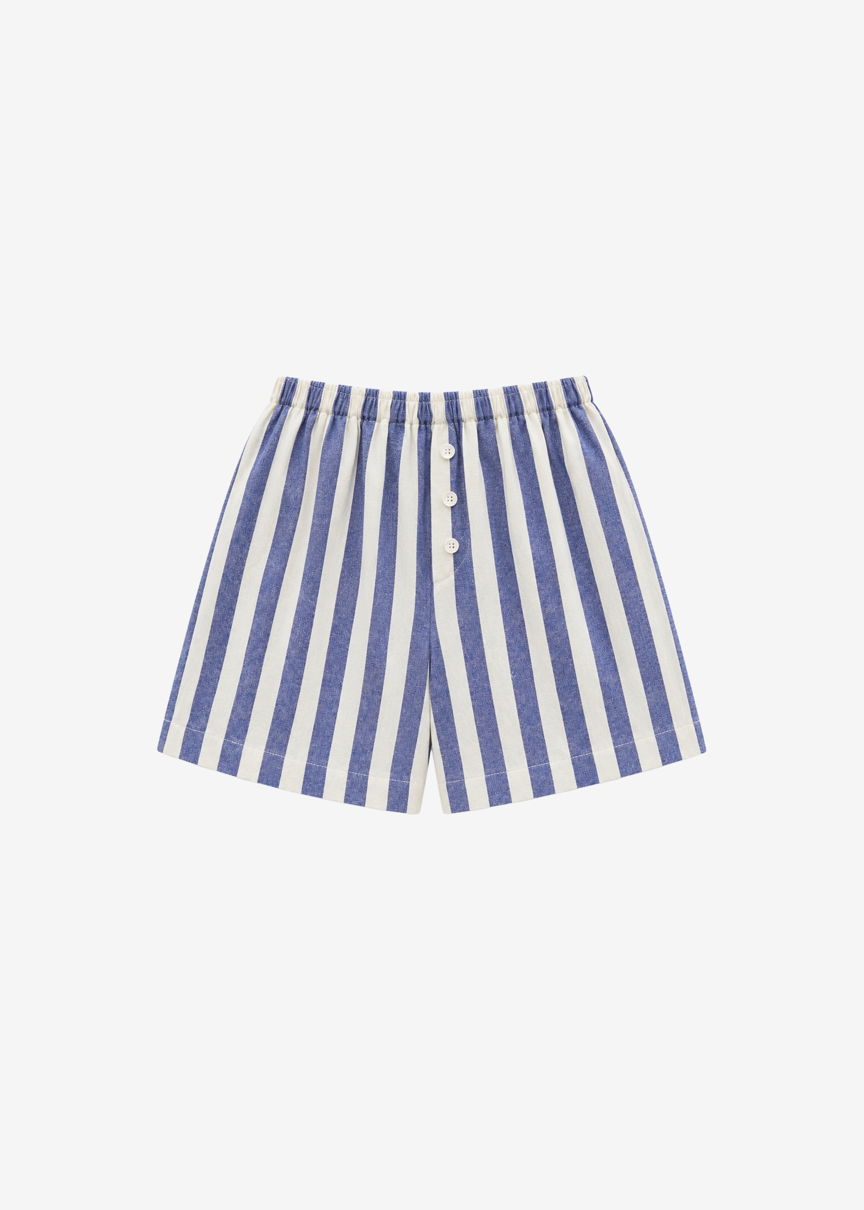 Short boxer Mireval en coton - Rayures bleu/blanc - 8