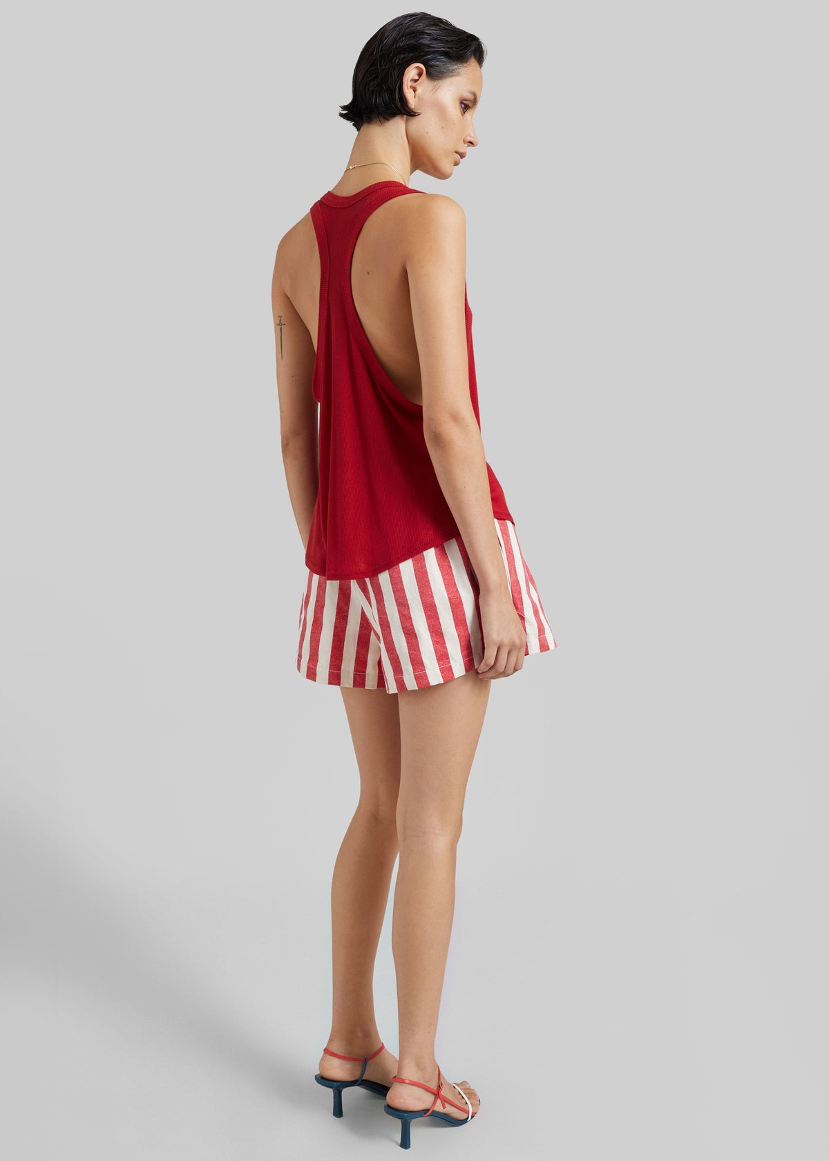 Short boxer Mireval en coton - Rayures rouge/blanc - 8