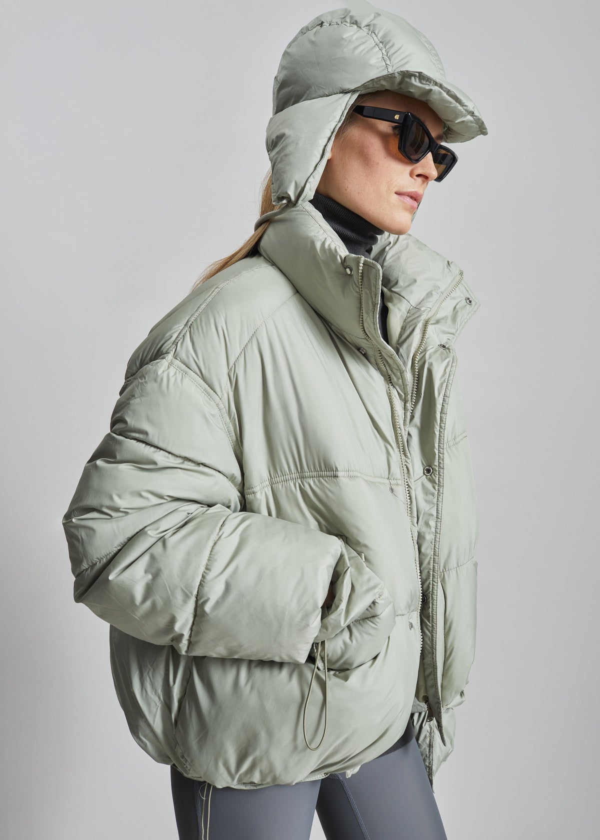 Moena Puffer Jacket & Accessories Set - Sage - 5