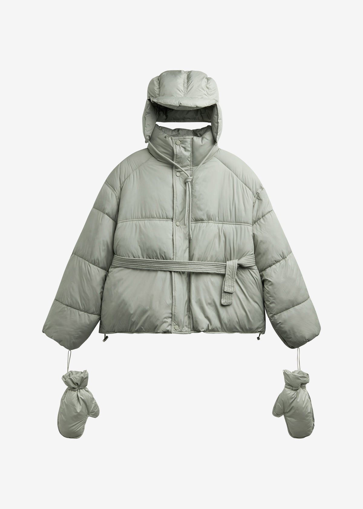 Moena Puffer Jacket & Accessories Set - Sage - 11
