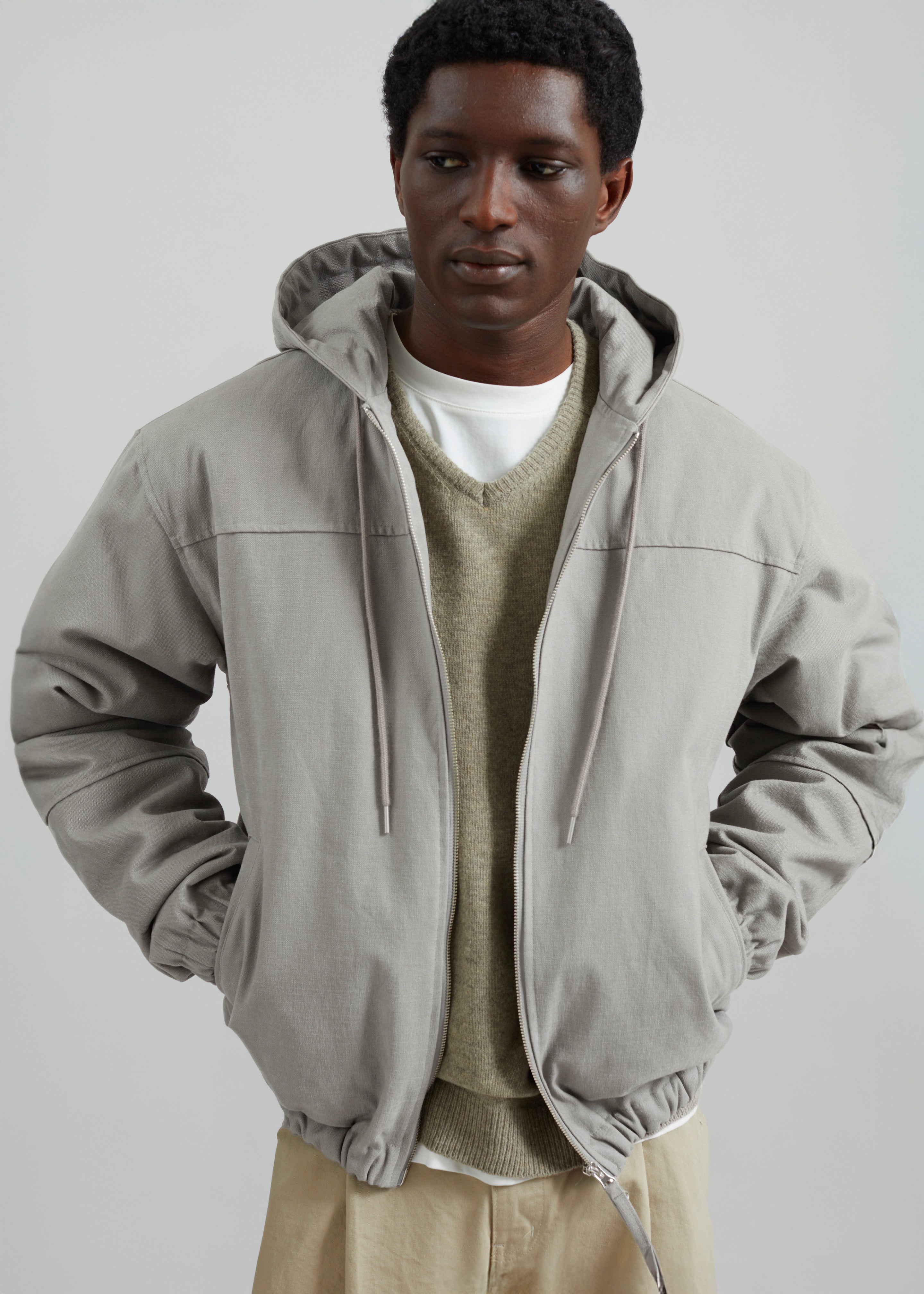 Amomento Pleats Zip Up Jumper - Beige – The Frankie Shop Europe