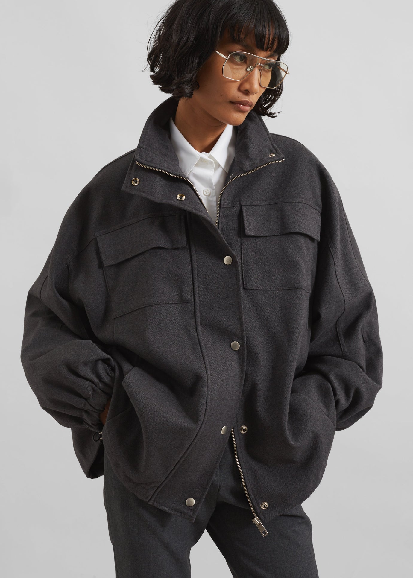 Monroy Utility Jacket - Charcoal