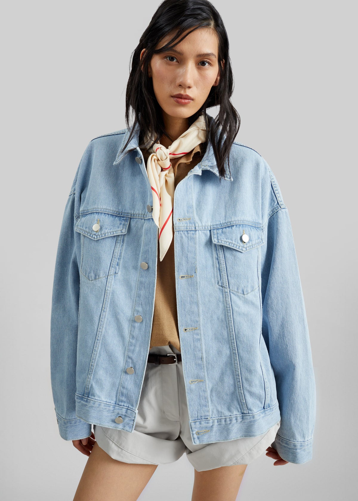 Veste Montauk oversize en denim - Délavage clair - 4