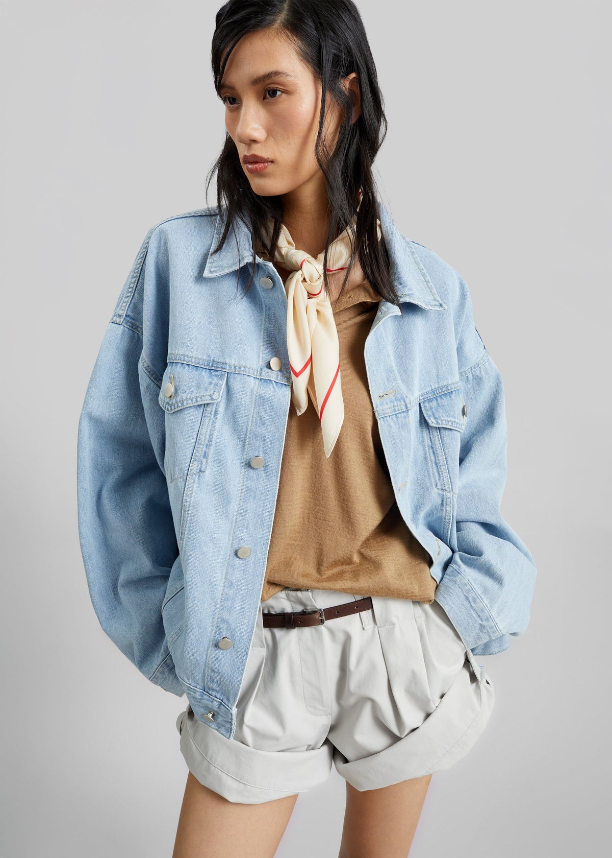Veste Montauk oversize en denim - Délavage clair - 1