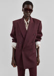 Monterey Structured Wool Blazer - Burgundy