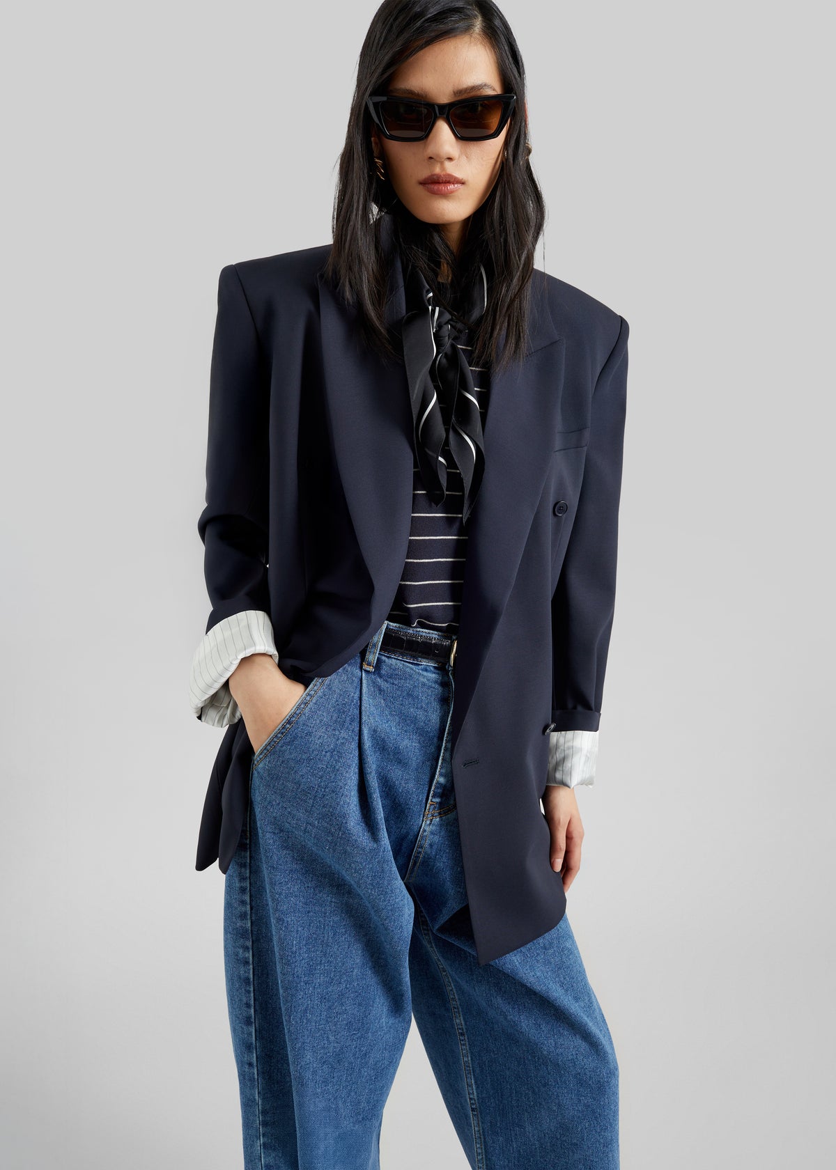 Monterey Structured Blazer - Dark Navy - 1