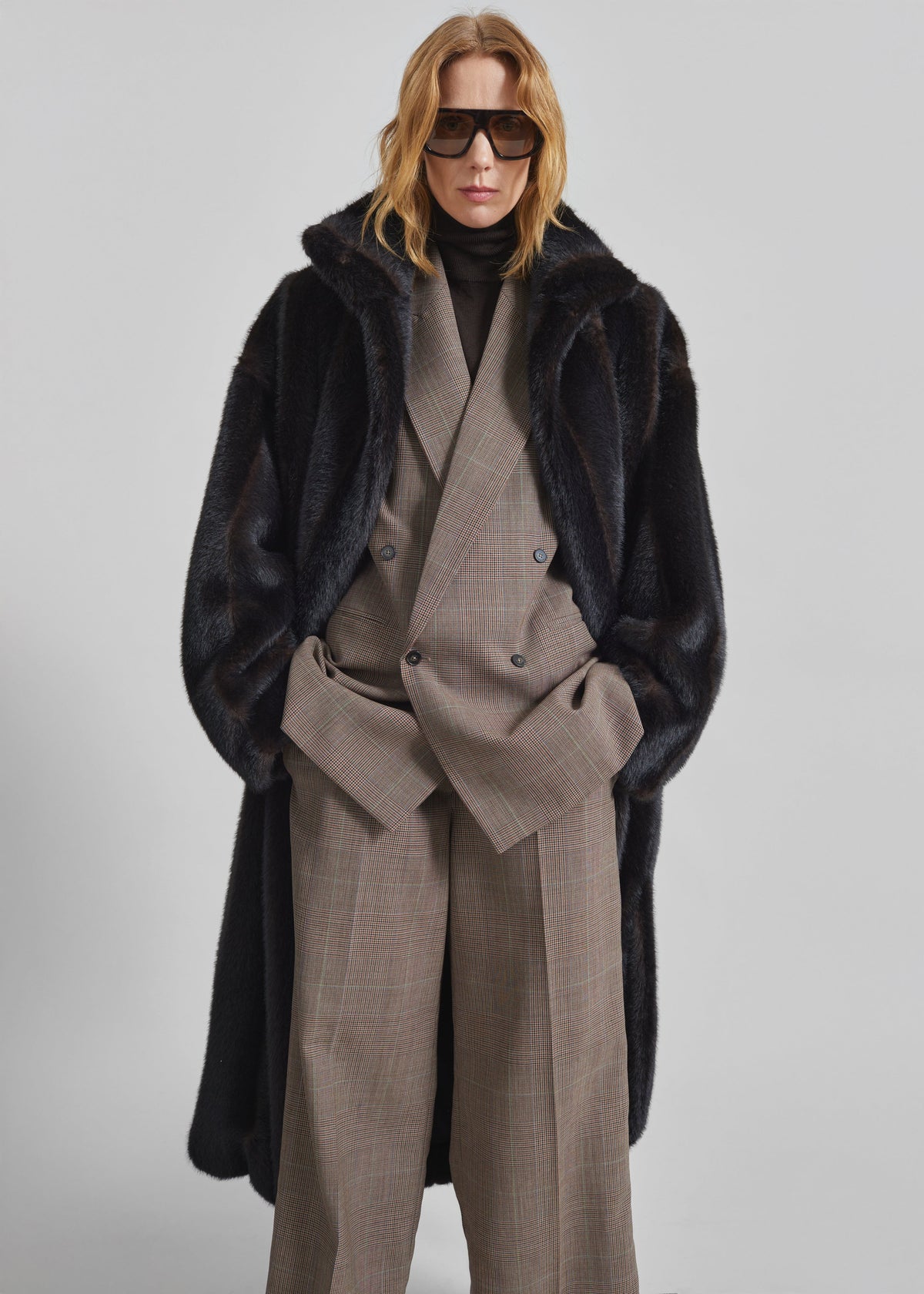 Monterey Structured Wool Blazer - Brown Glen Plaid
