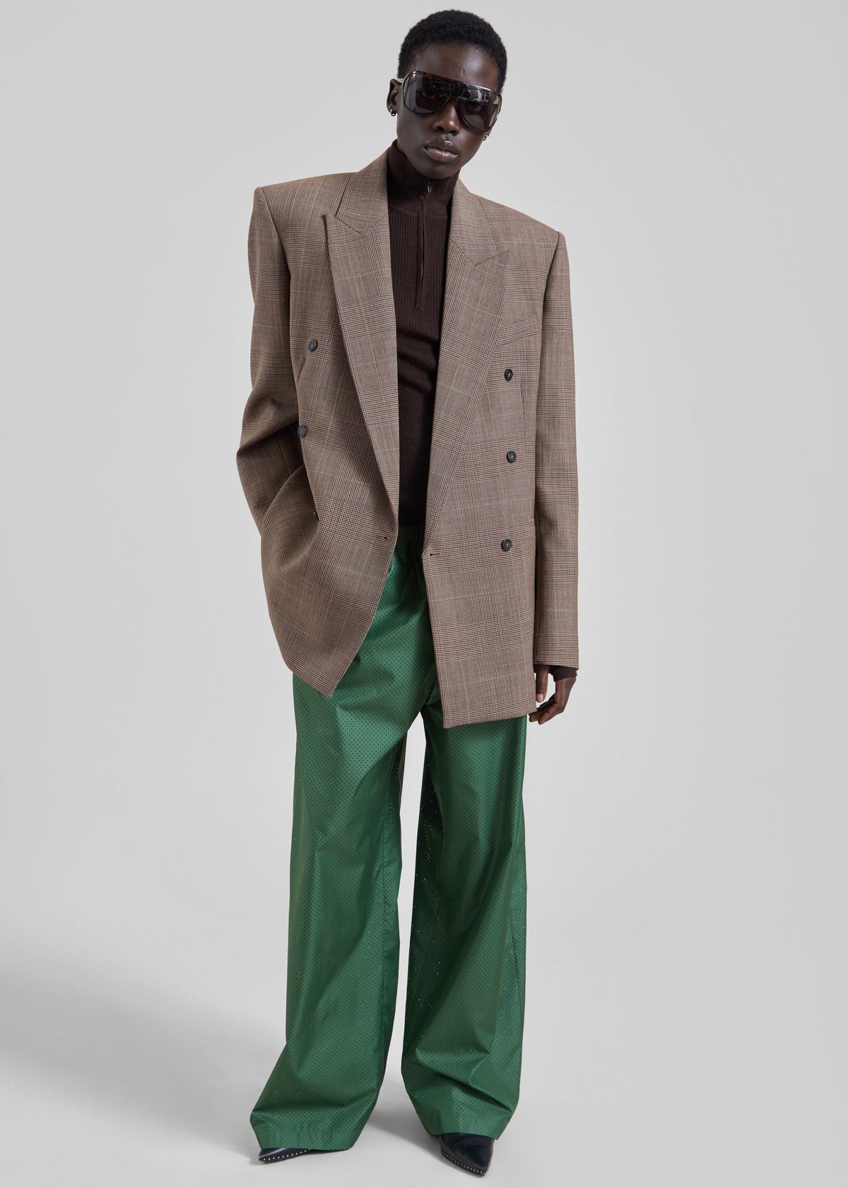 Shop the look image for Monterey Structured Wool Blazer - Brown Glen Plaid