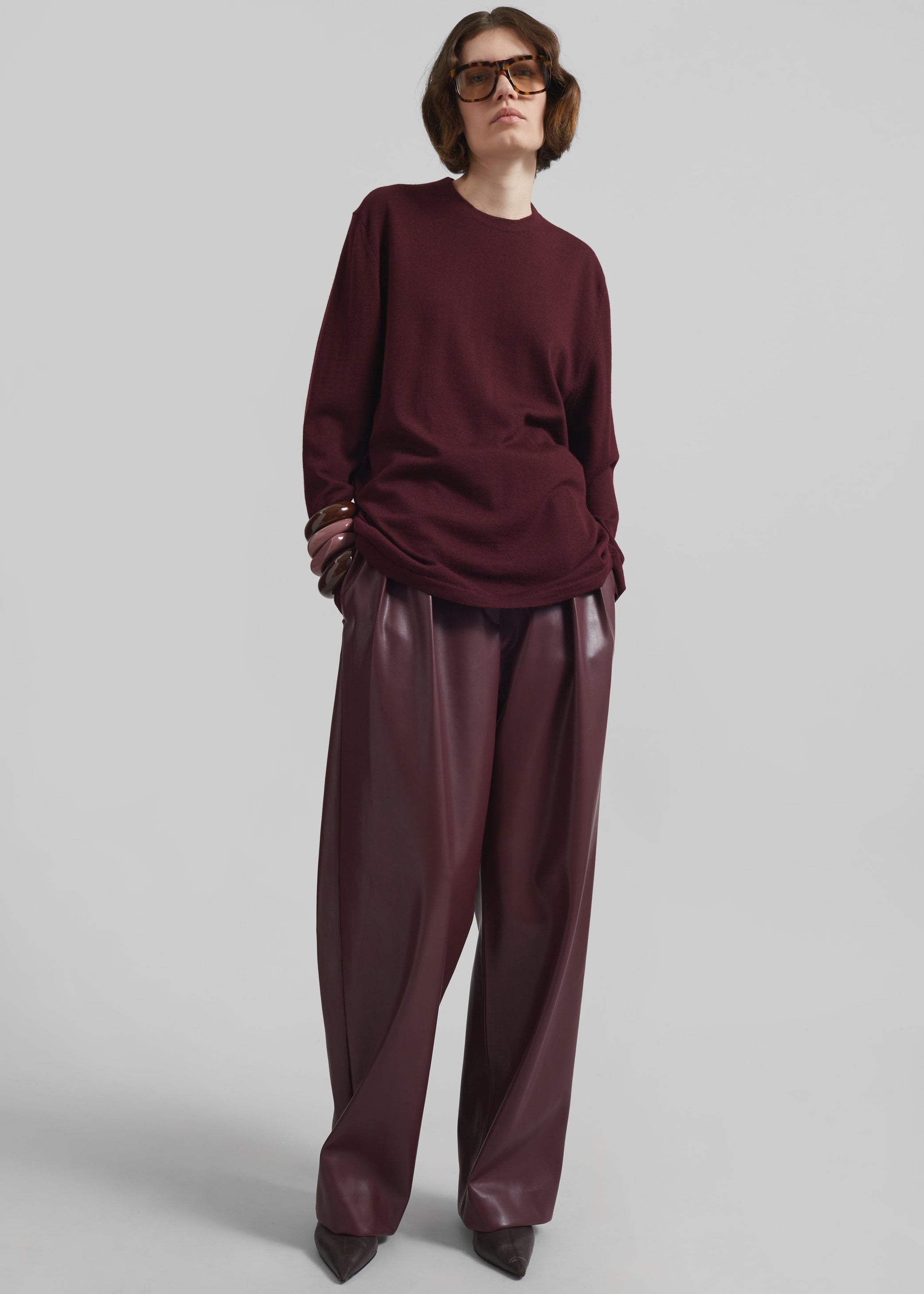 Shop the look image for Morang Merino Wool Sweater - Burgundy