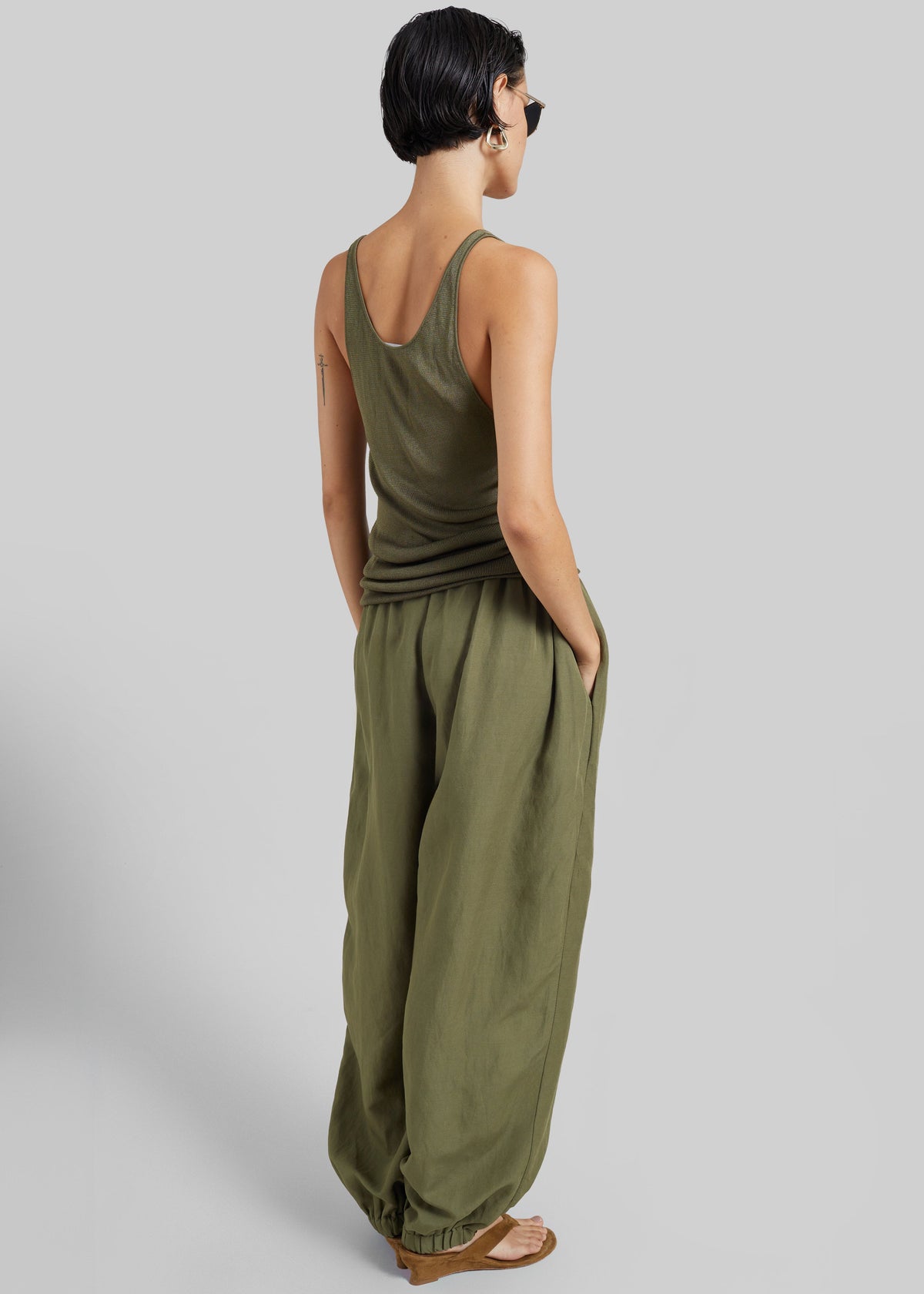 Morat Linen Balloon Pants - Olive