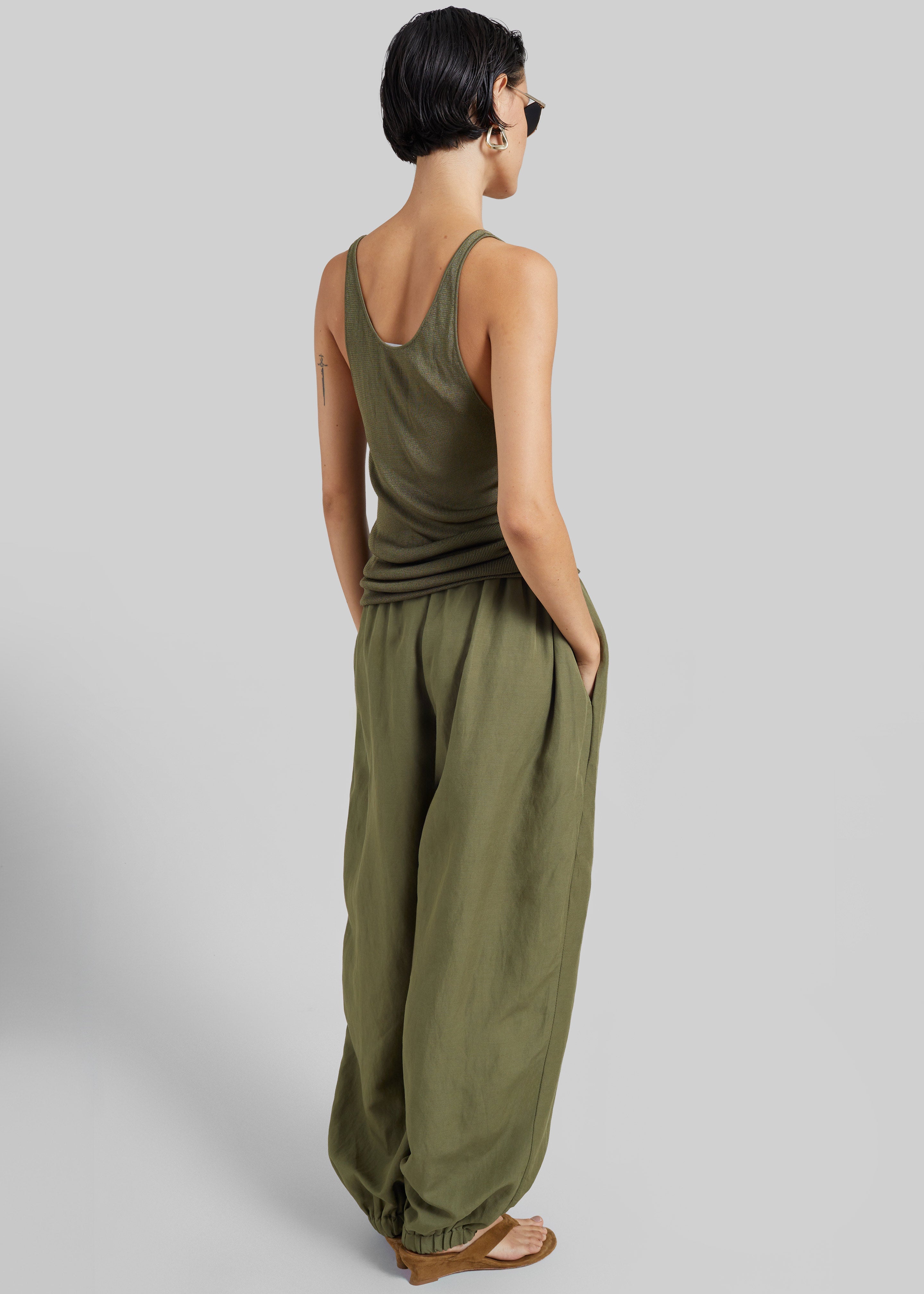 Morat Linen Balloon Pants - Olive