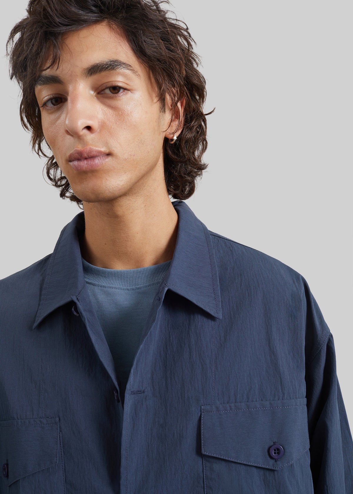 Morelo Technical Utility Overshirt - Slate Blue