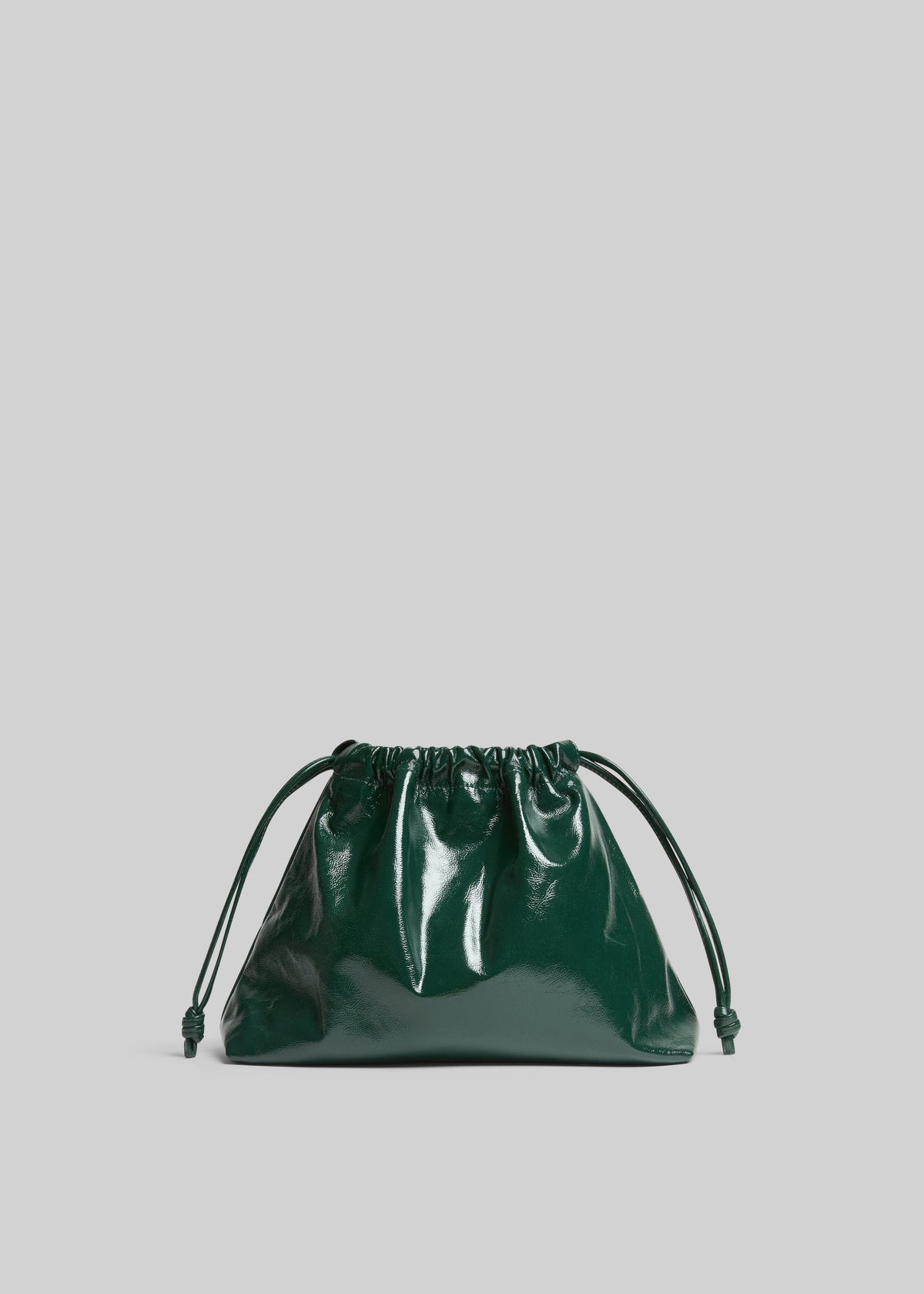 Morgan Crackled Faux Leather Small Pouch - Bottle Green