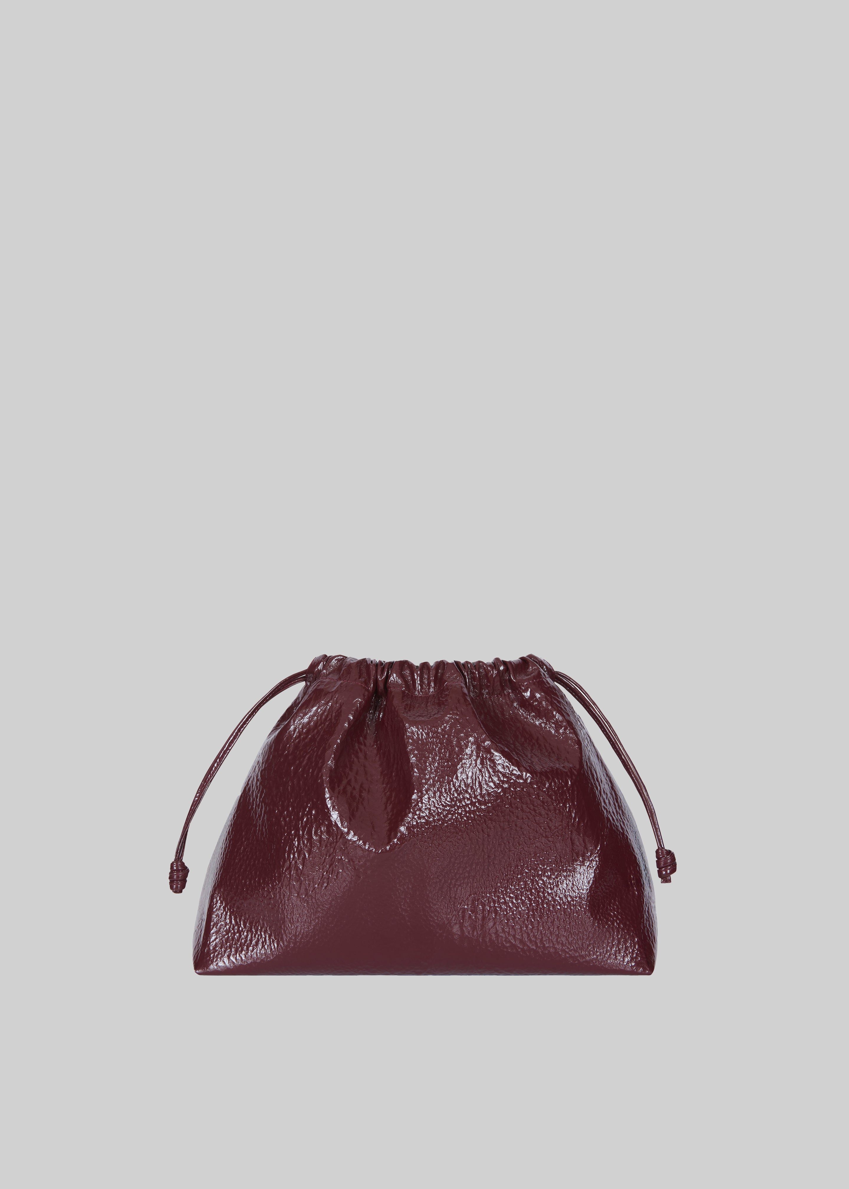 Morgan Crackled Faux Leather Small Pouch - Burgundy - 2