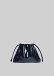 Morgan Crackled Faux Leather Small Pouch - Navy