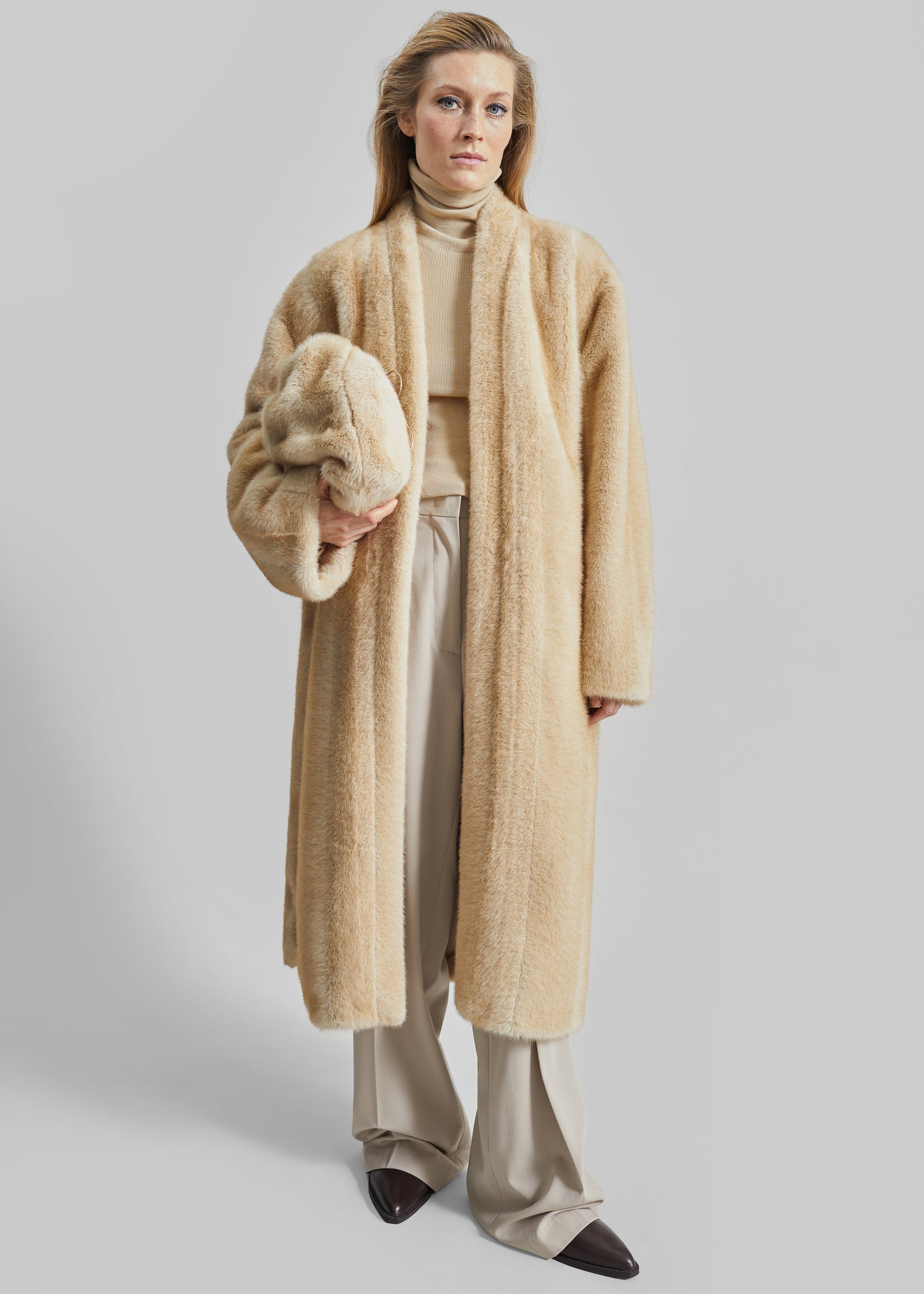 Shop the look image for Morgan Faux Fur Small Pouch - Beige