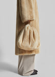 Morgan Faux Fur Small Pouch - Beige